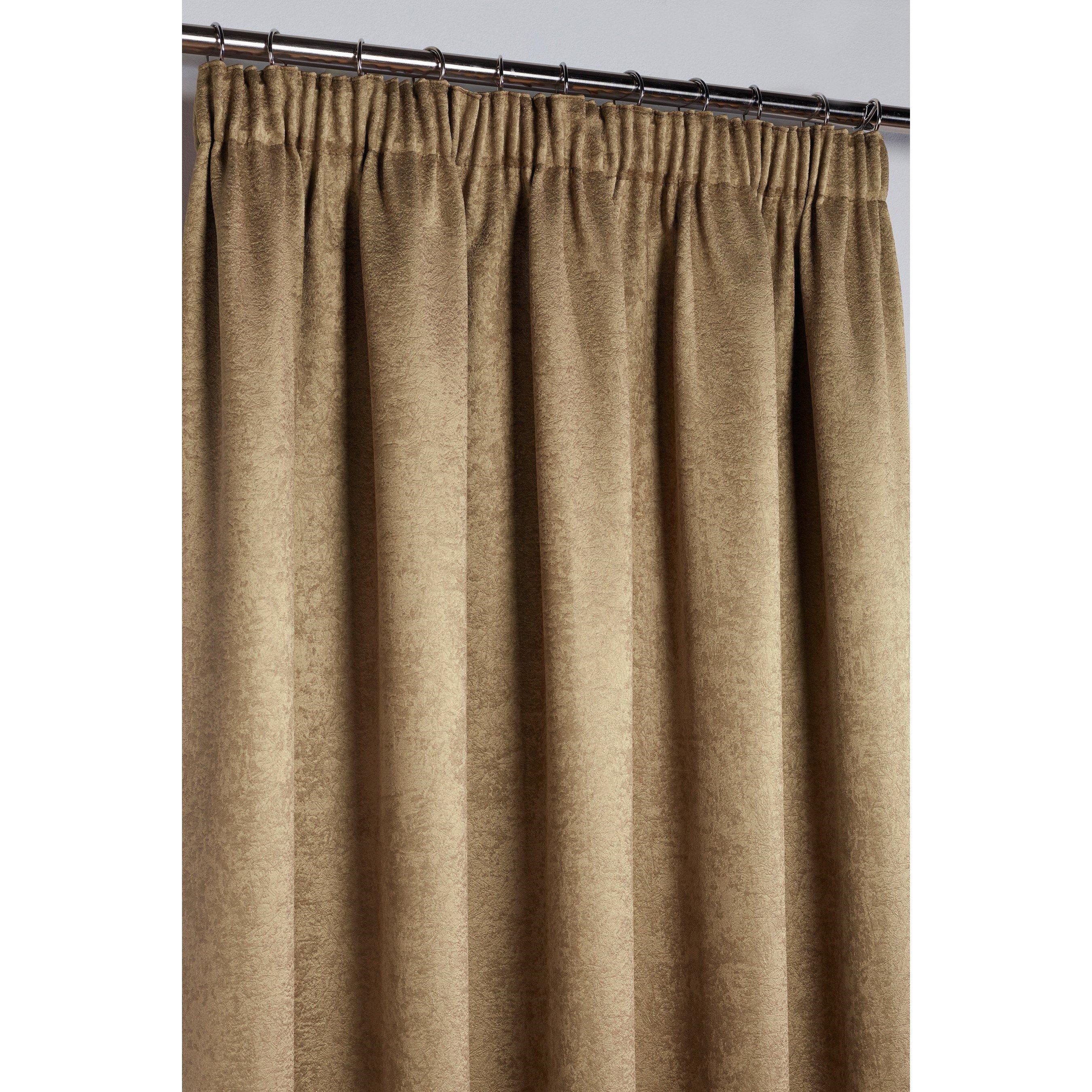 Latte - Homelife - Crinkle Woven Blackout Pencil Pleat Curtains - 4