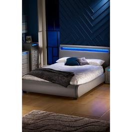 Homelife Atlanta Faux Leather Bed with LED Headboard