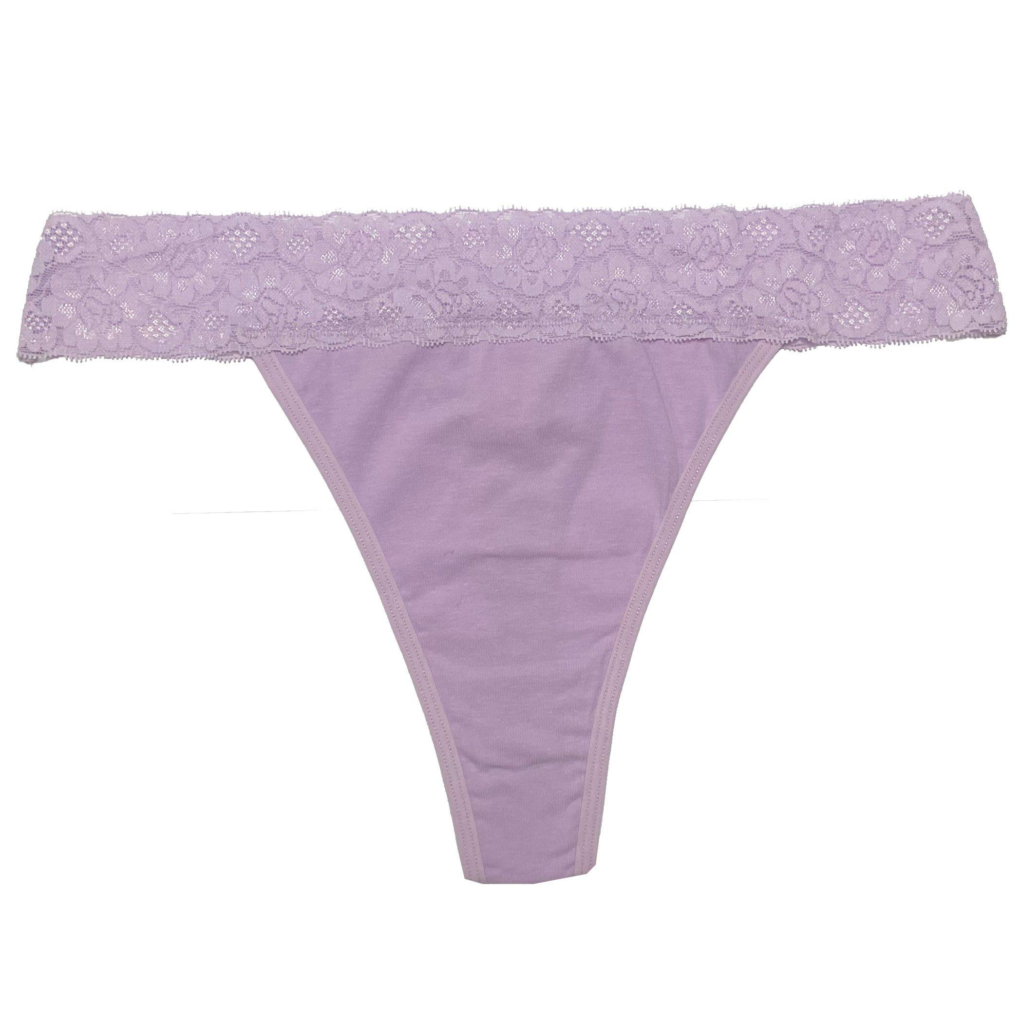 Multi - Be You - Pack Lace Trim Cotton Thong - 5
