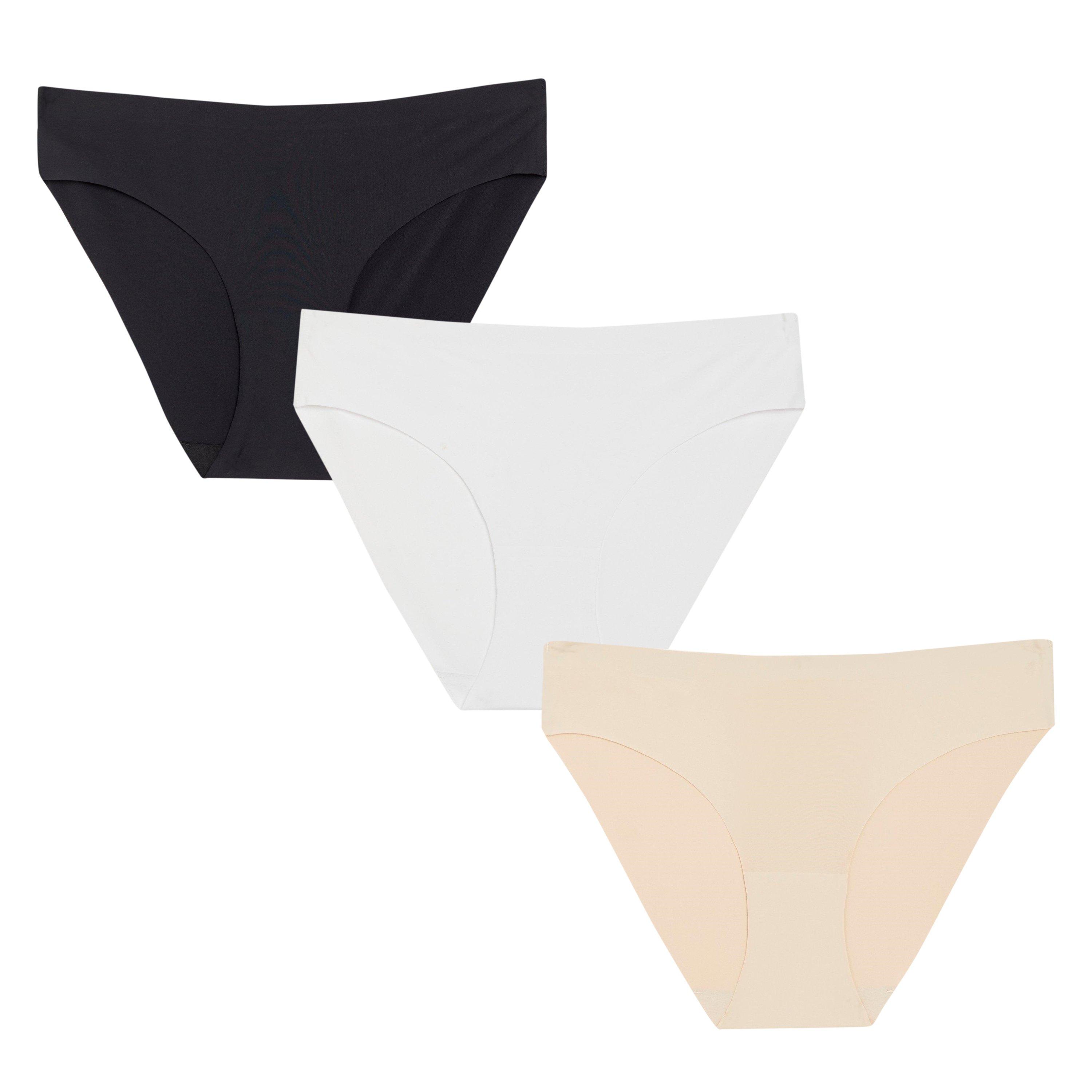 Black/White/Nud - Be You - Women's 3 Pack No Visible Panty Line Midi Briefs - 1