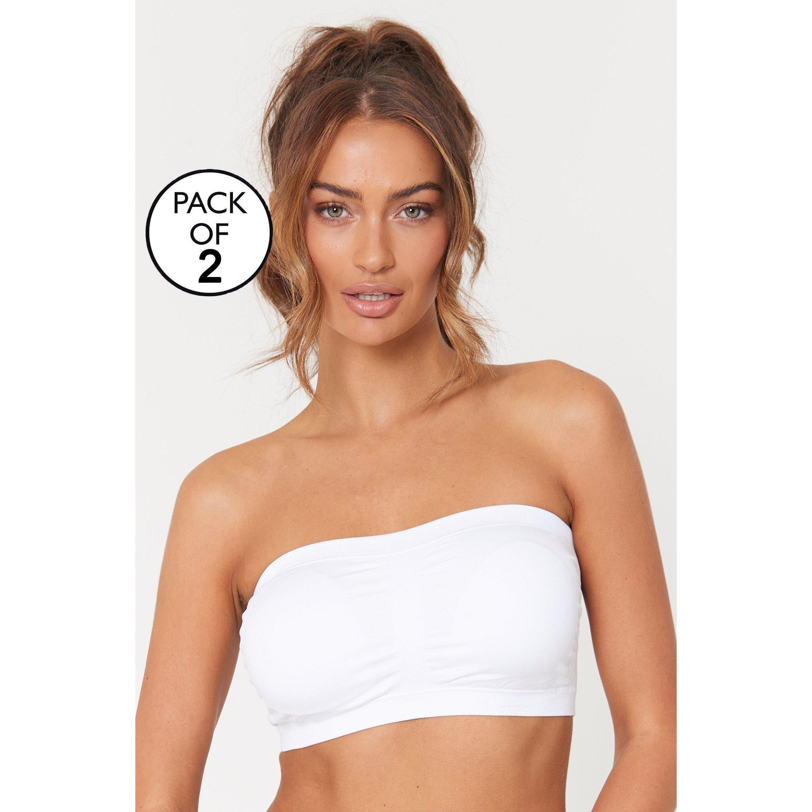 White/Nude - Be You - 2 Pack Bandeau Non Wired Bra - 2