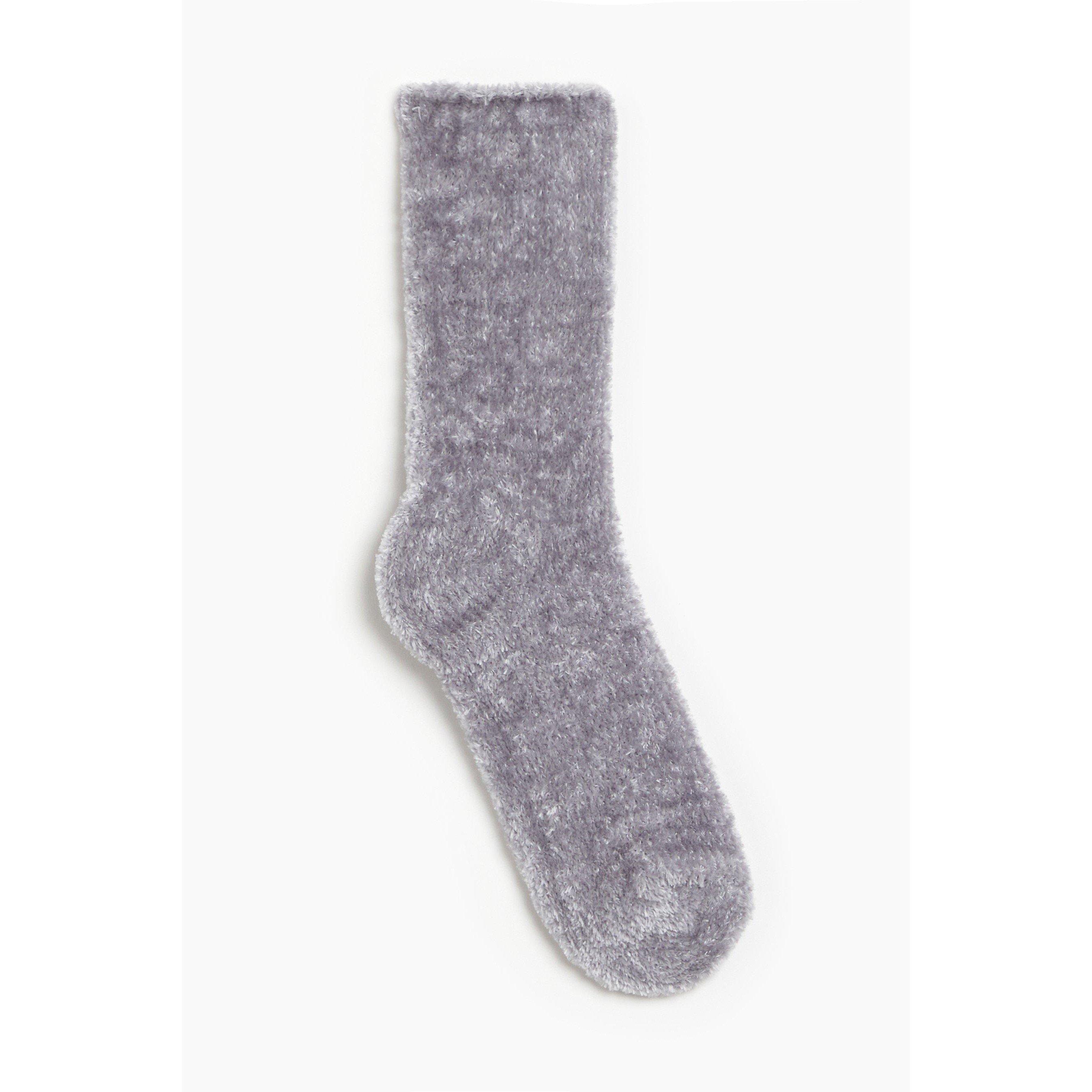 Pink/Grey - Be You - 2 Pack Velvet Cosy Socks - 2