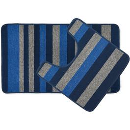 Homelife Jersey - Contrast Stripe 2 Piece Bath Mat Set