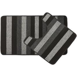 Homelife Jersey - Contrast Stripe 2 Piece Bath Mat Set