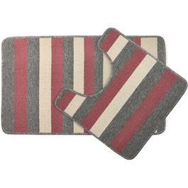 Homelife Jersey - Contrast Stripe 2 Piece Bath Mat Set