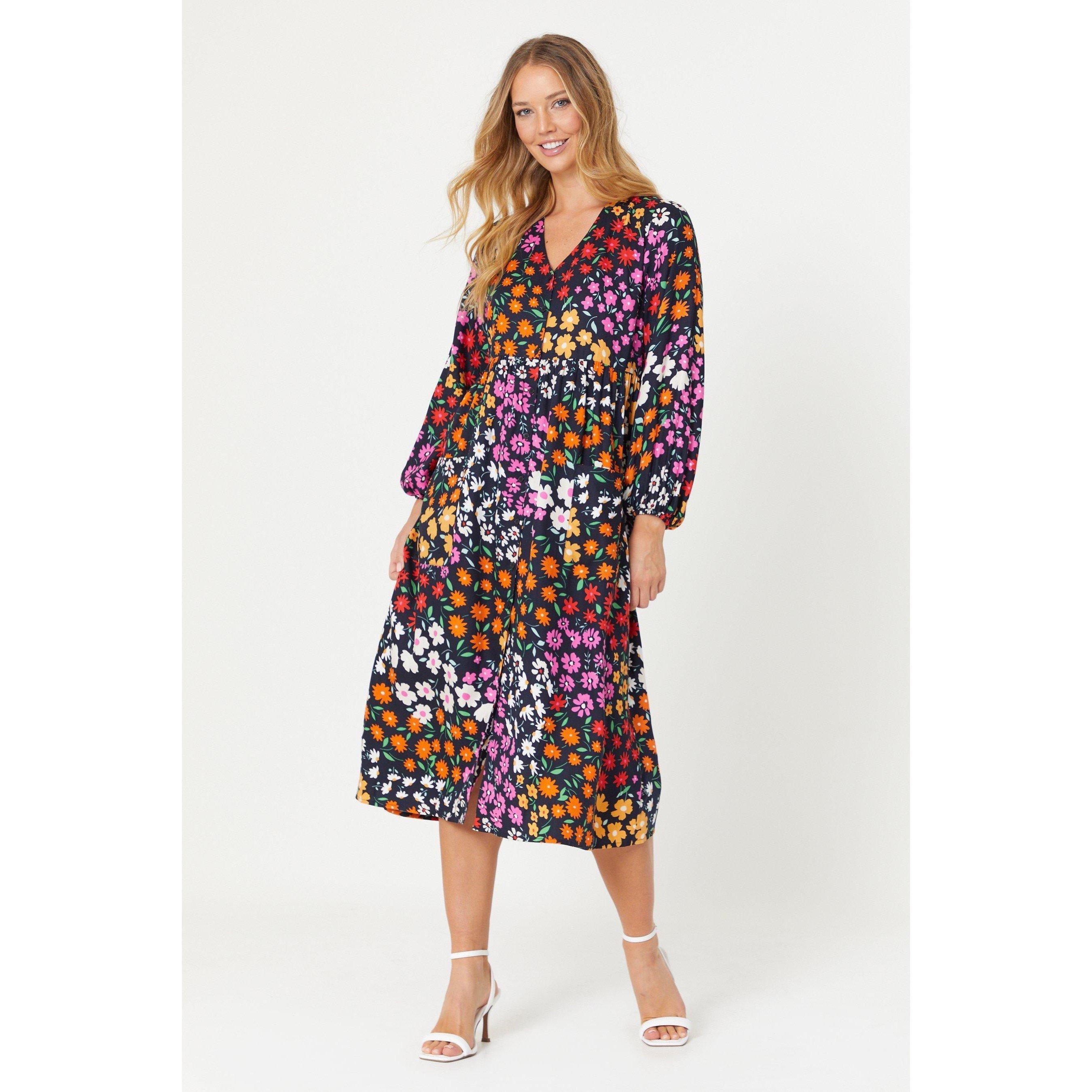 Black - Be You - Floral Midi Dress - 1