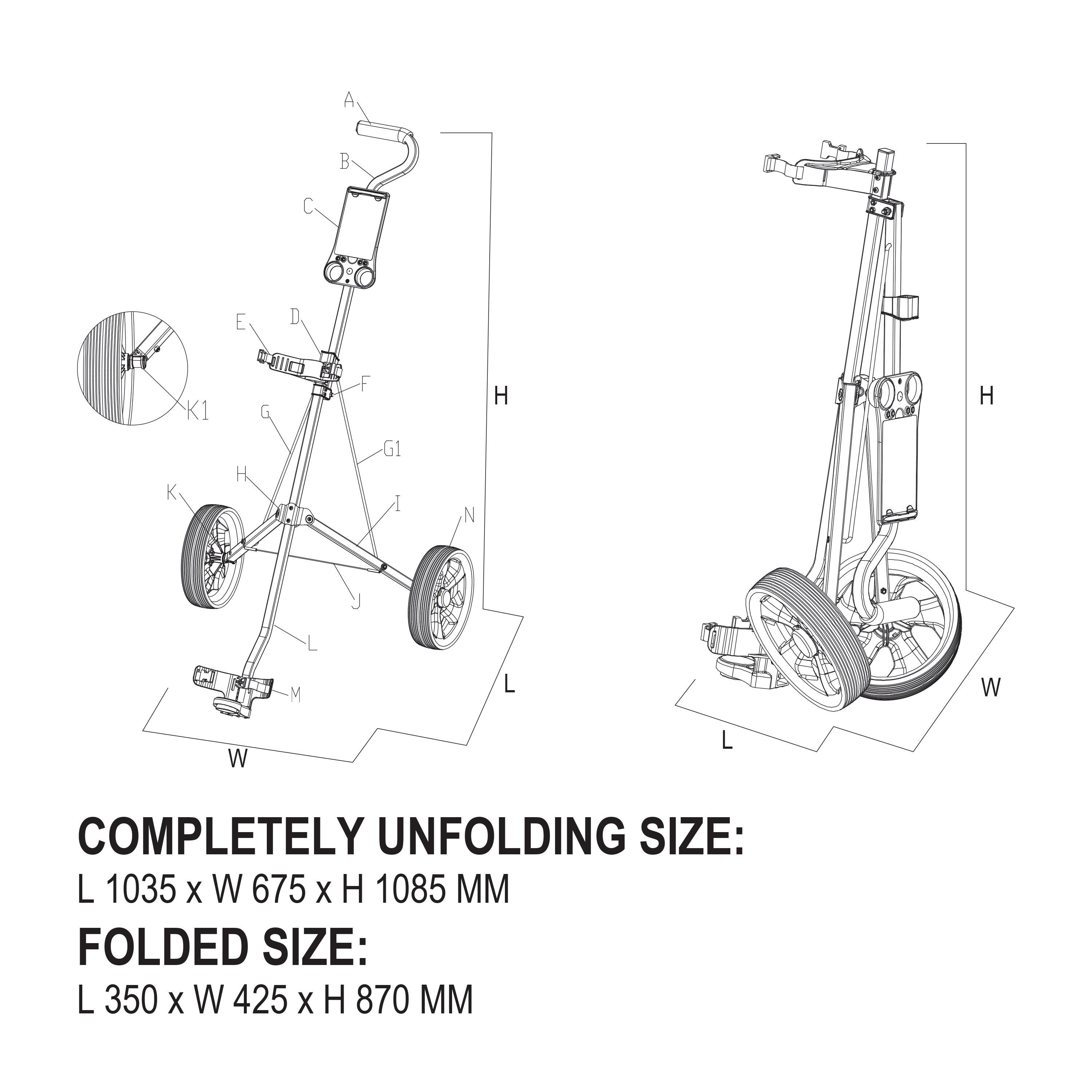 Black - Slazenger - Steel Golf Trolley - 6
