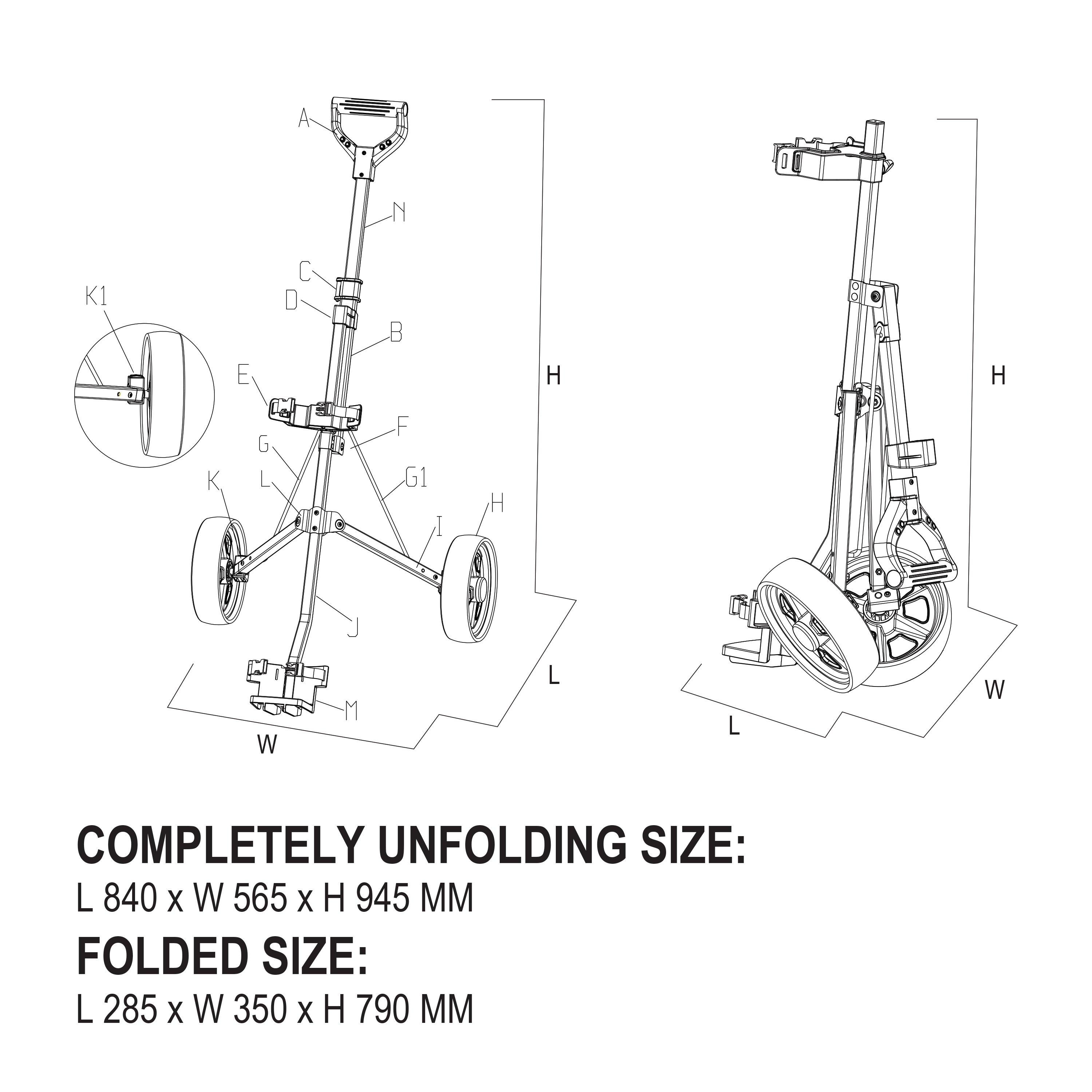 Black - Slazenger - Juniors Golf Trolley - 5