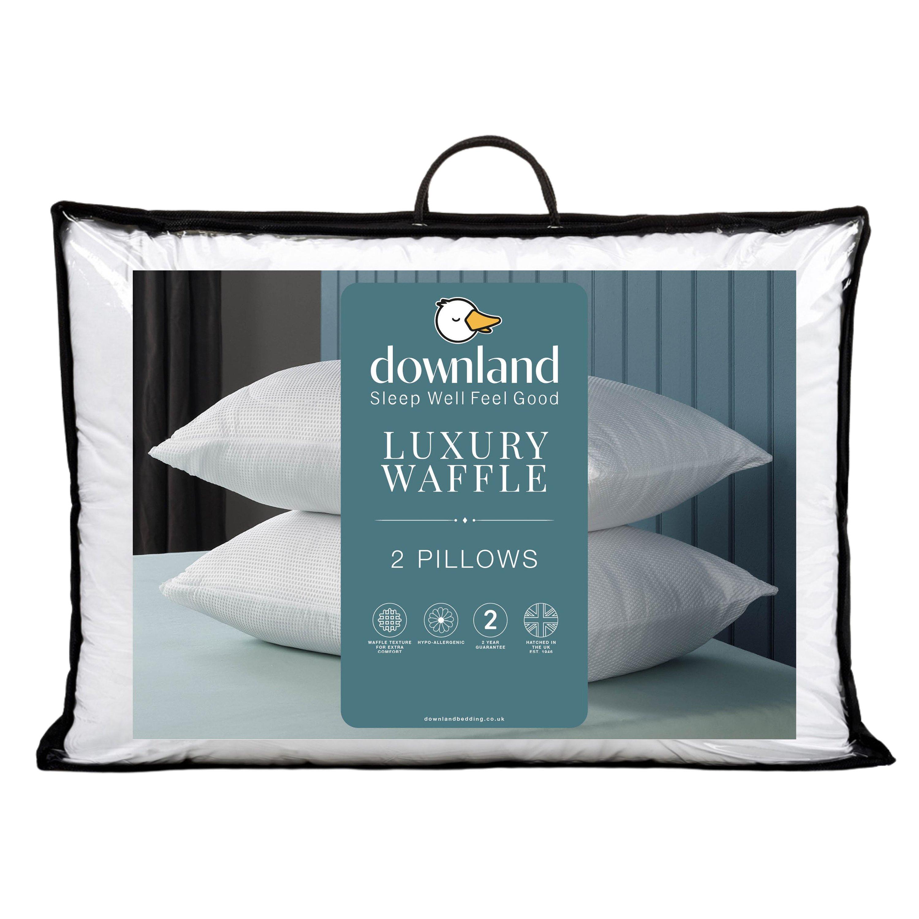 White - Downland - Luxury Waffle Pillow Pair - 1