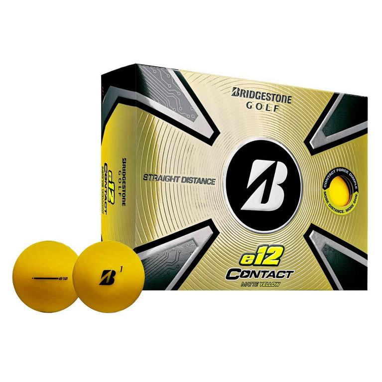 Jaune mat - Bridgestone - Bridge e12 Soft Contact 12 Pack Golf Balls