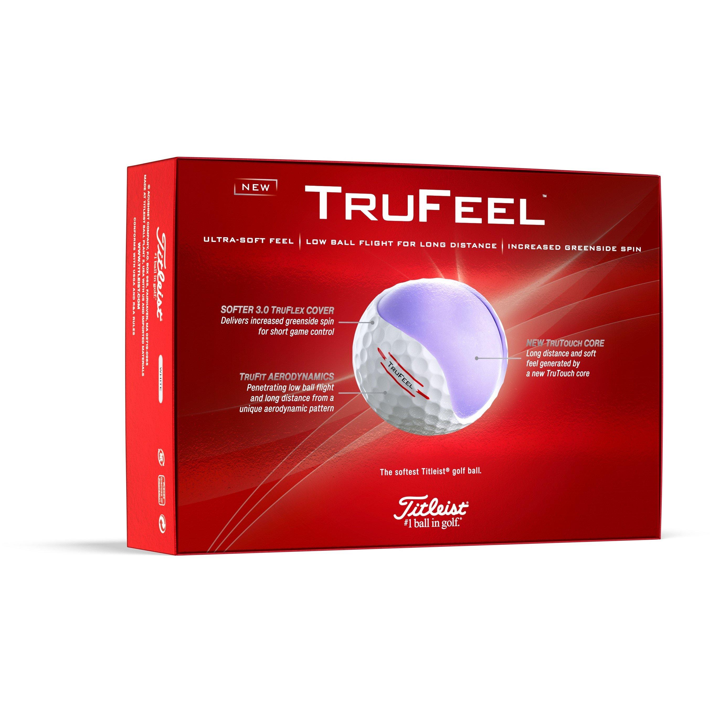 White 12Pk - Titleist - 2024 TruFeel Golf Balls (12-ball pack) - 2
