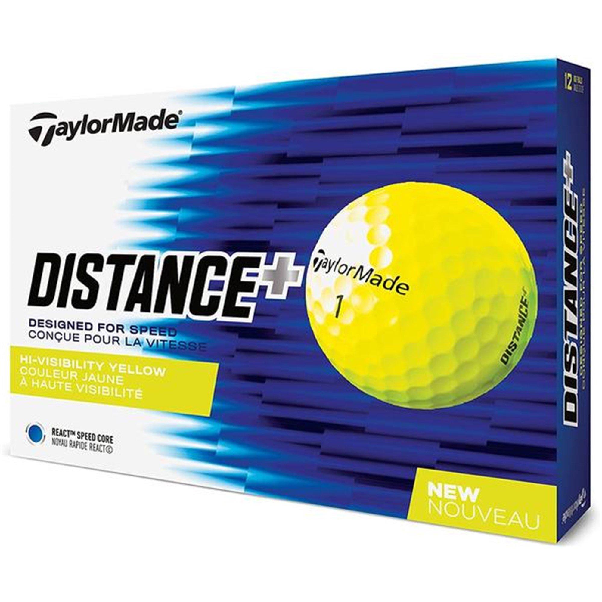 Yellow - TaylorMade - Distance+ Golf Balls 12 Pack