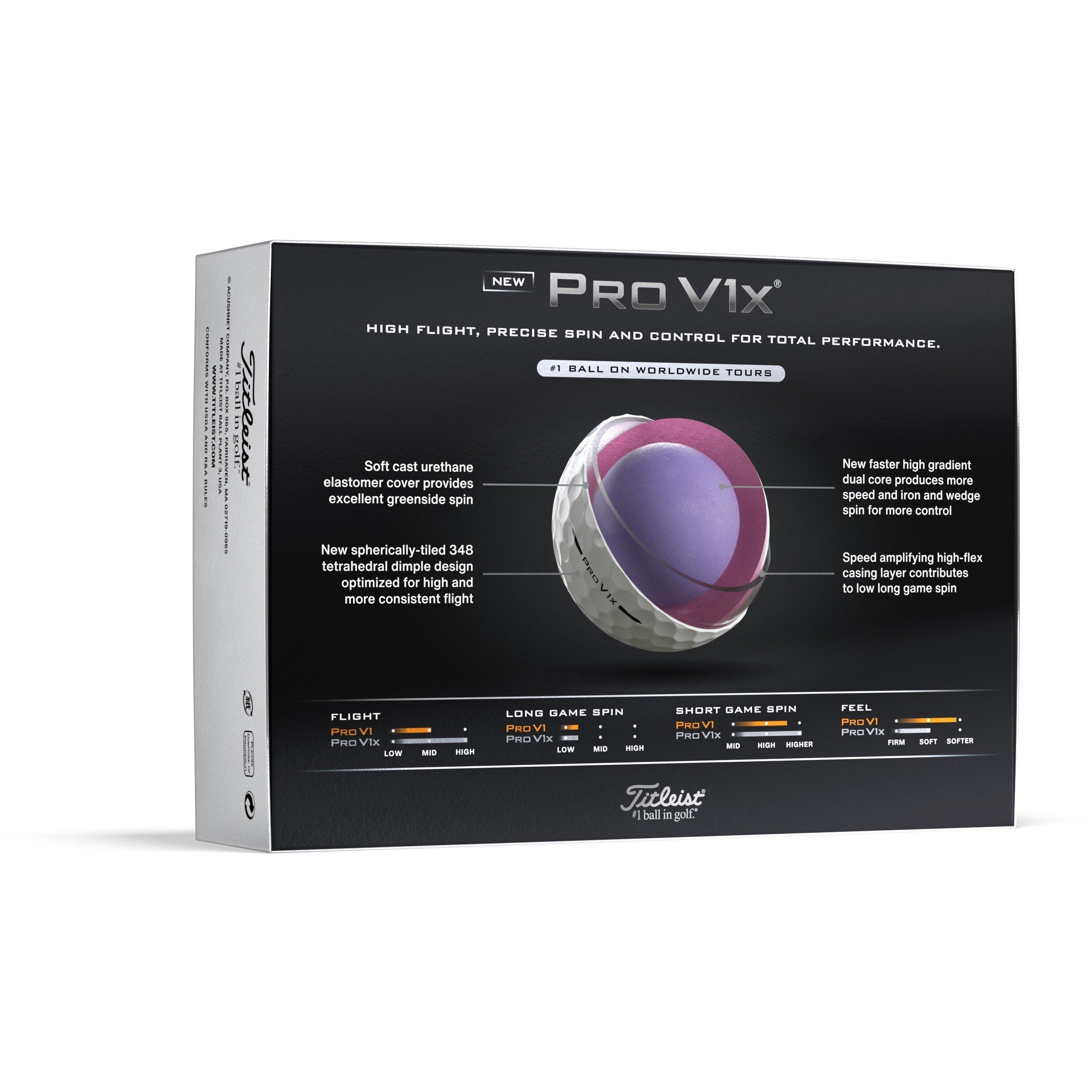 White - Titleist - 2025 Pro V1x Golf Balls (12-ball pack) - 2