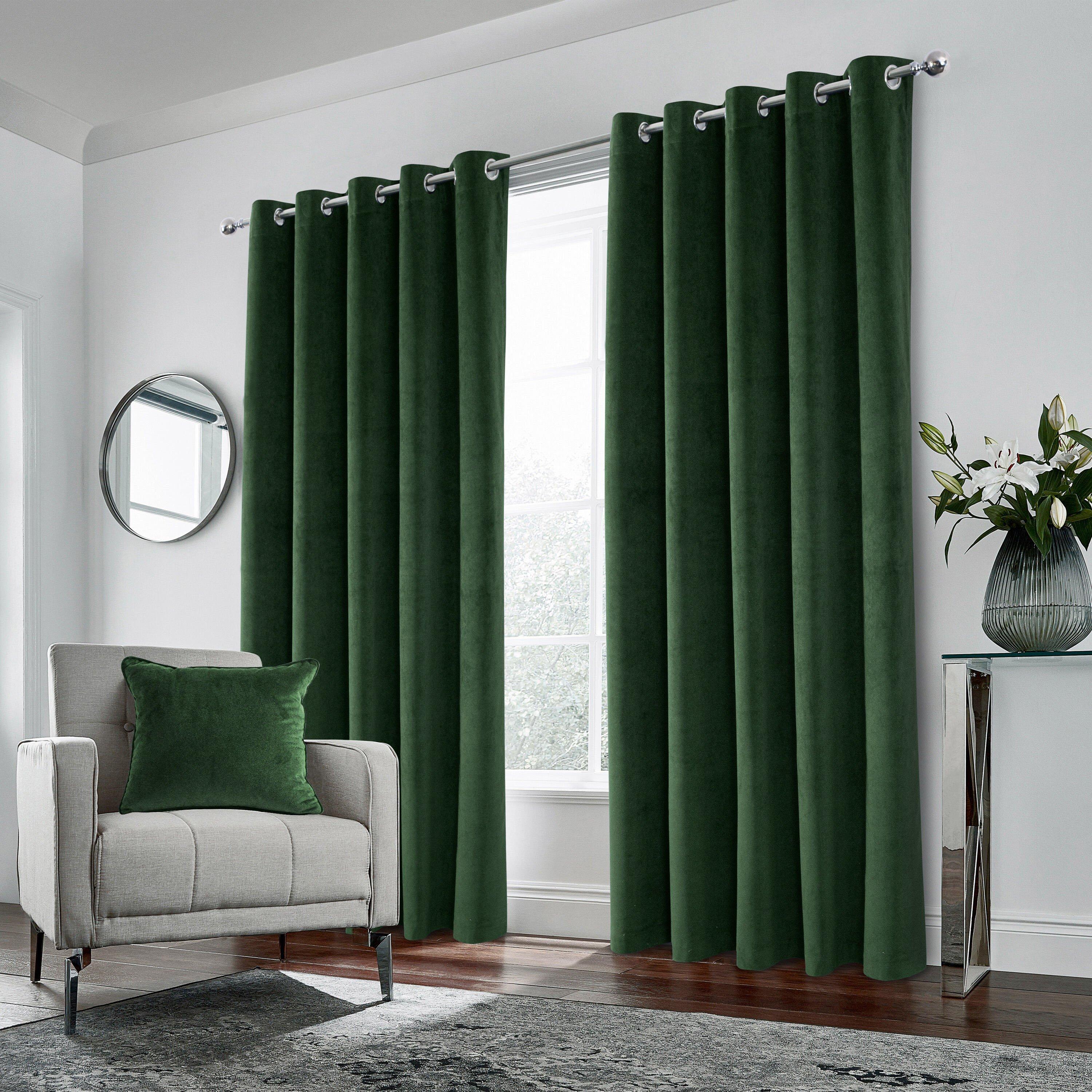 Green - Homelife - Hampton Velvet Blackout Curtains - 1