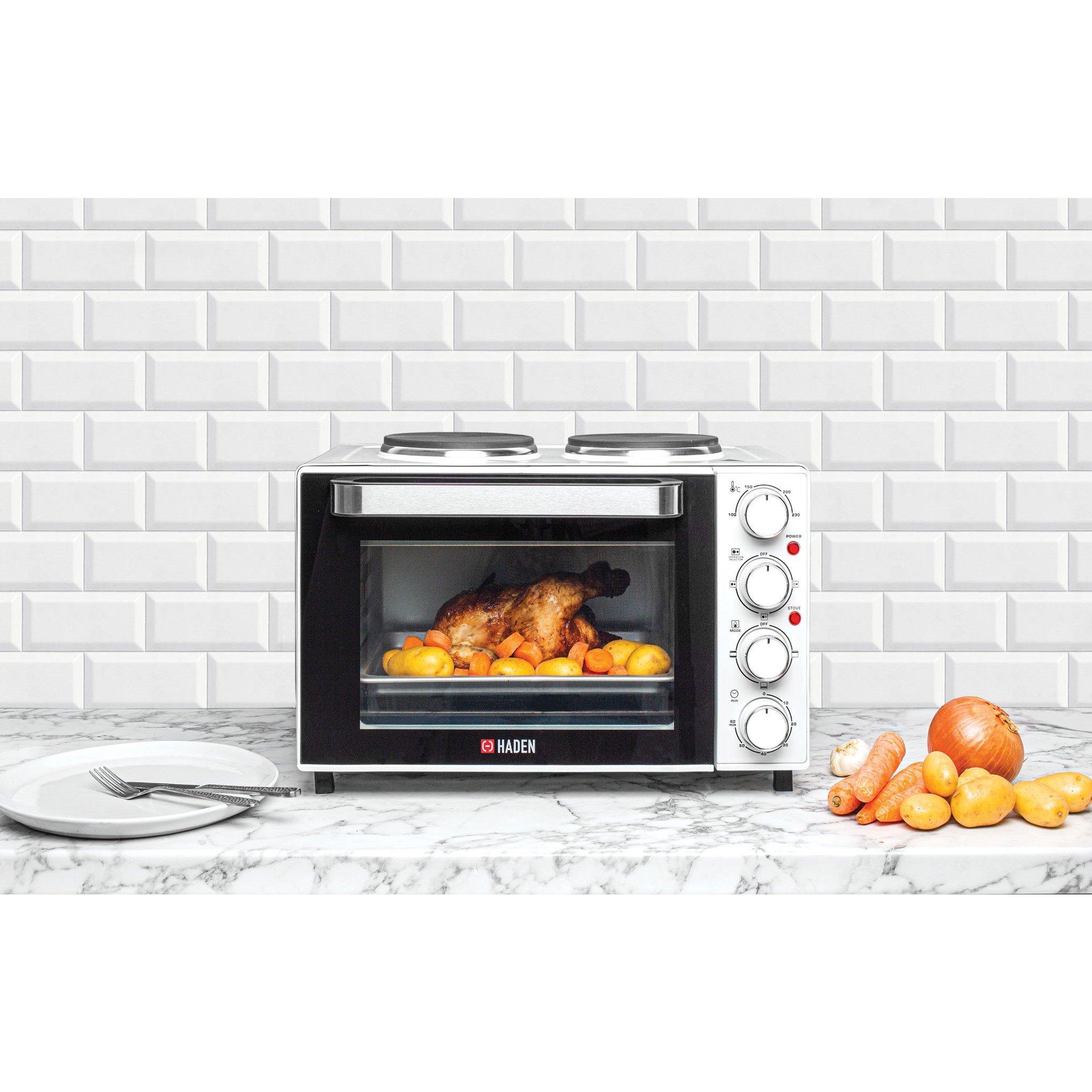White - Haden - Haden 25L Mini Oven With 2 Hot plates -198204 - 3
