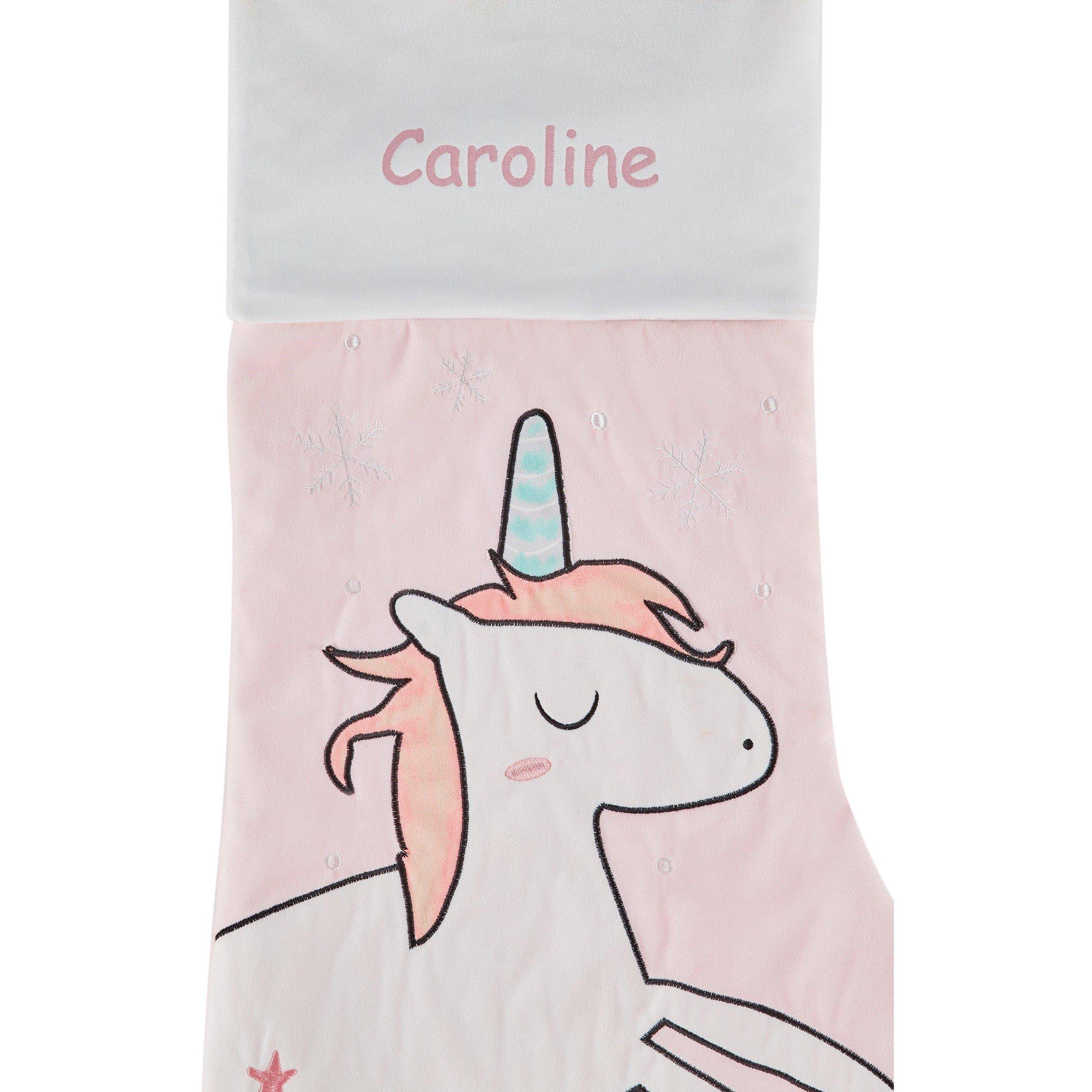 Red/Green/White - Studio - Giant Christmas Unicorn Pers Stocking - 4