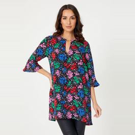 Be You Ladies Floral Frill Sleeve Tunic