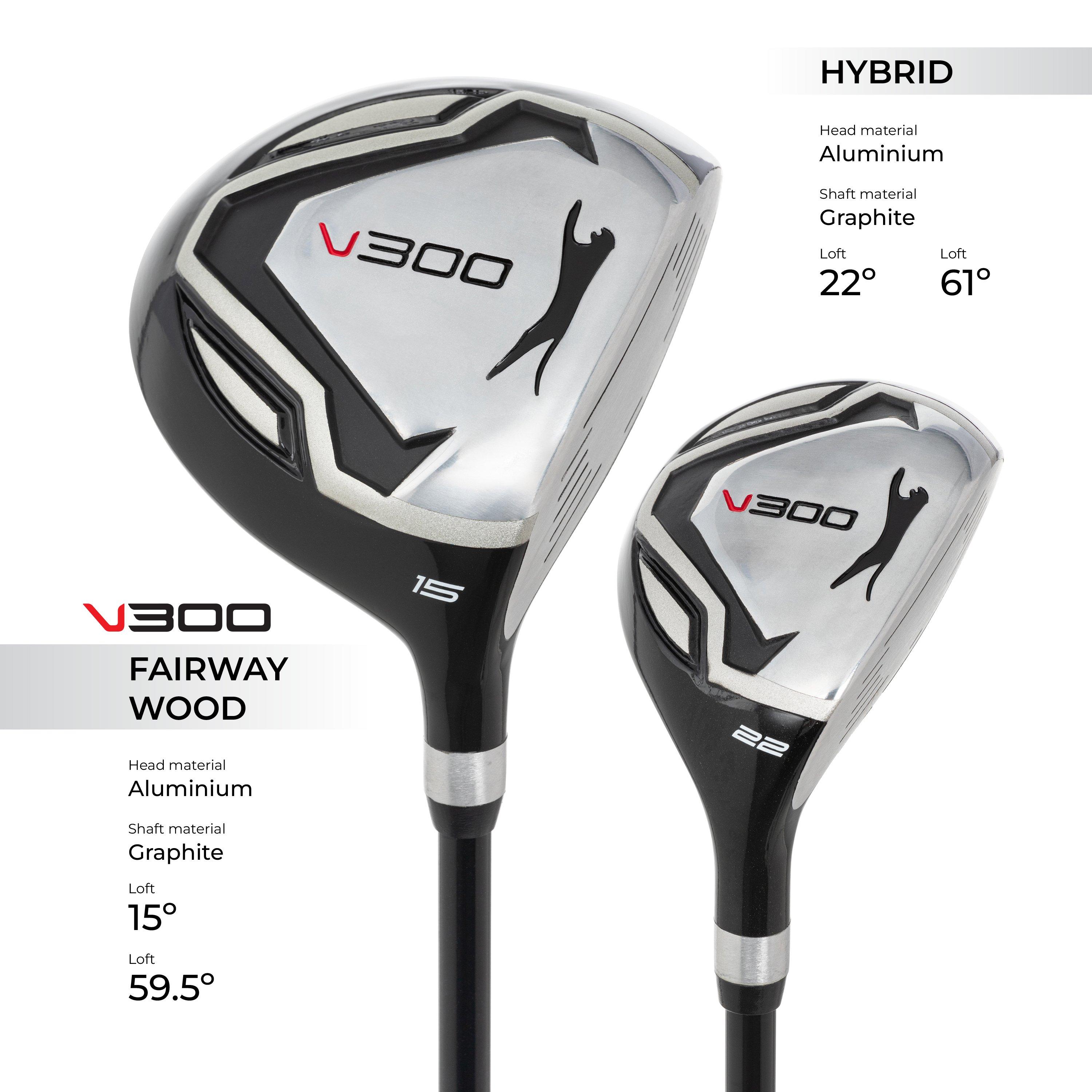 R/H - Slazenger - VS Golf Club Set with Stand Bag (Graphite and Steel Shaft Combo) Mens - 5