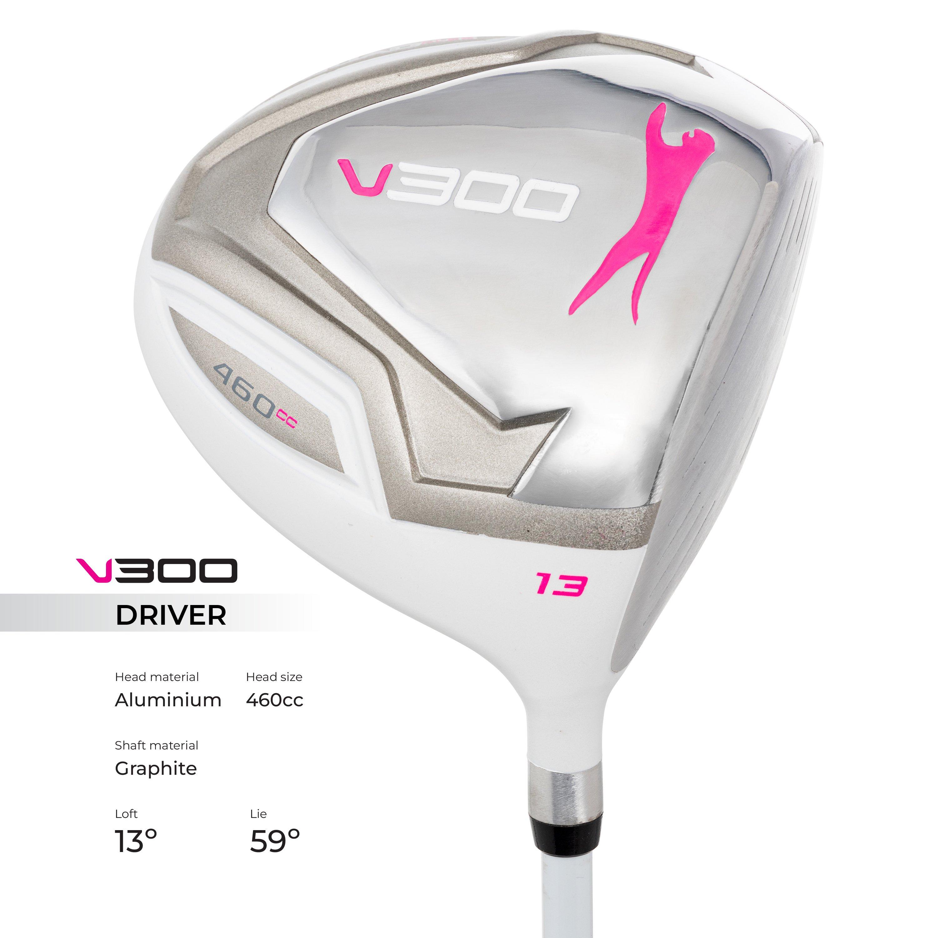R/H - Slazenger - V300 Graphite Shaft Golf Club Set with Cart Bag Womens - 2
