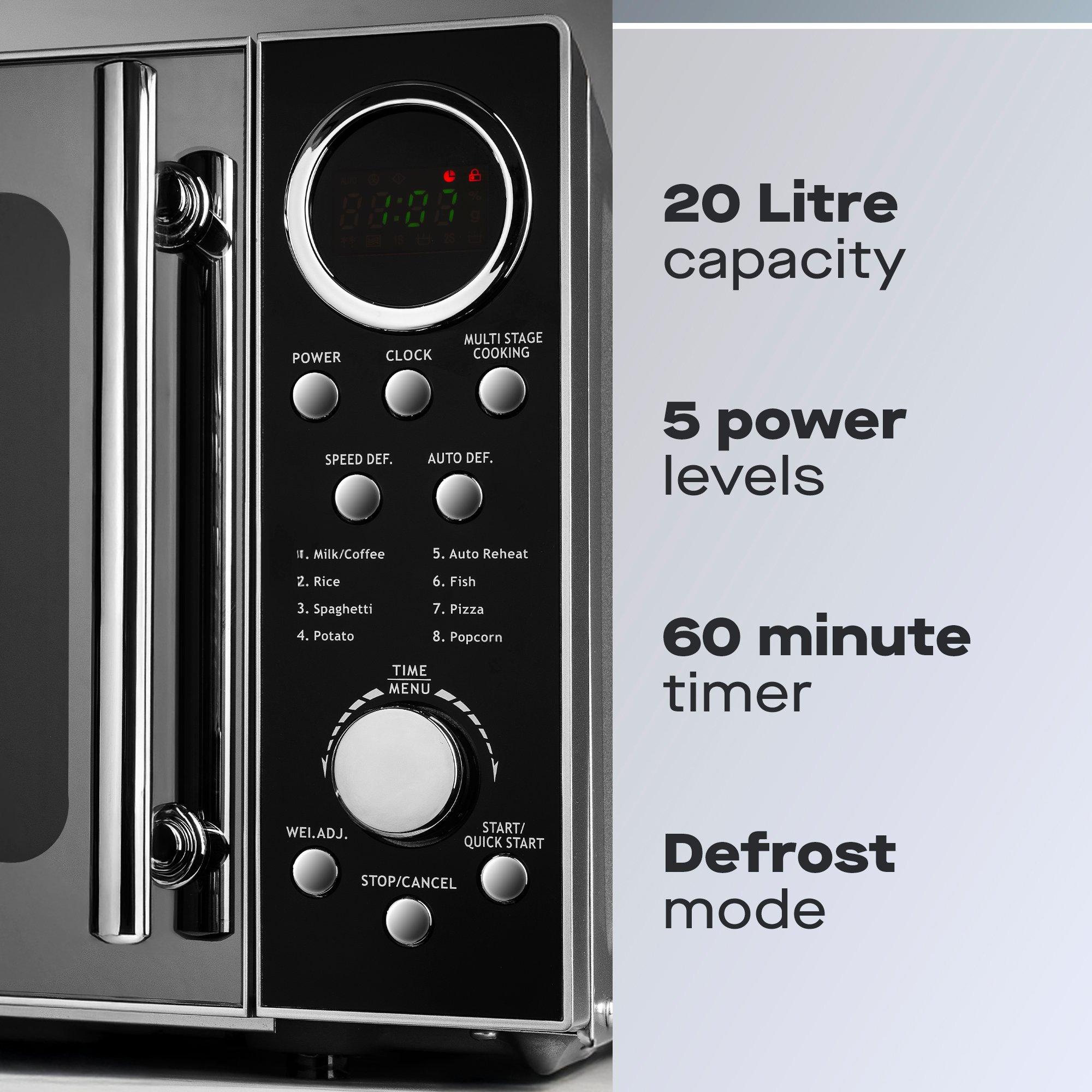 Silver - Daewoo Electricals - 20L Mirrored Microwave - 7