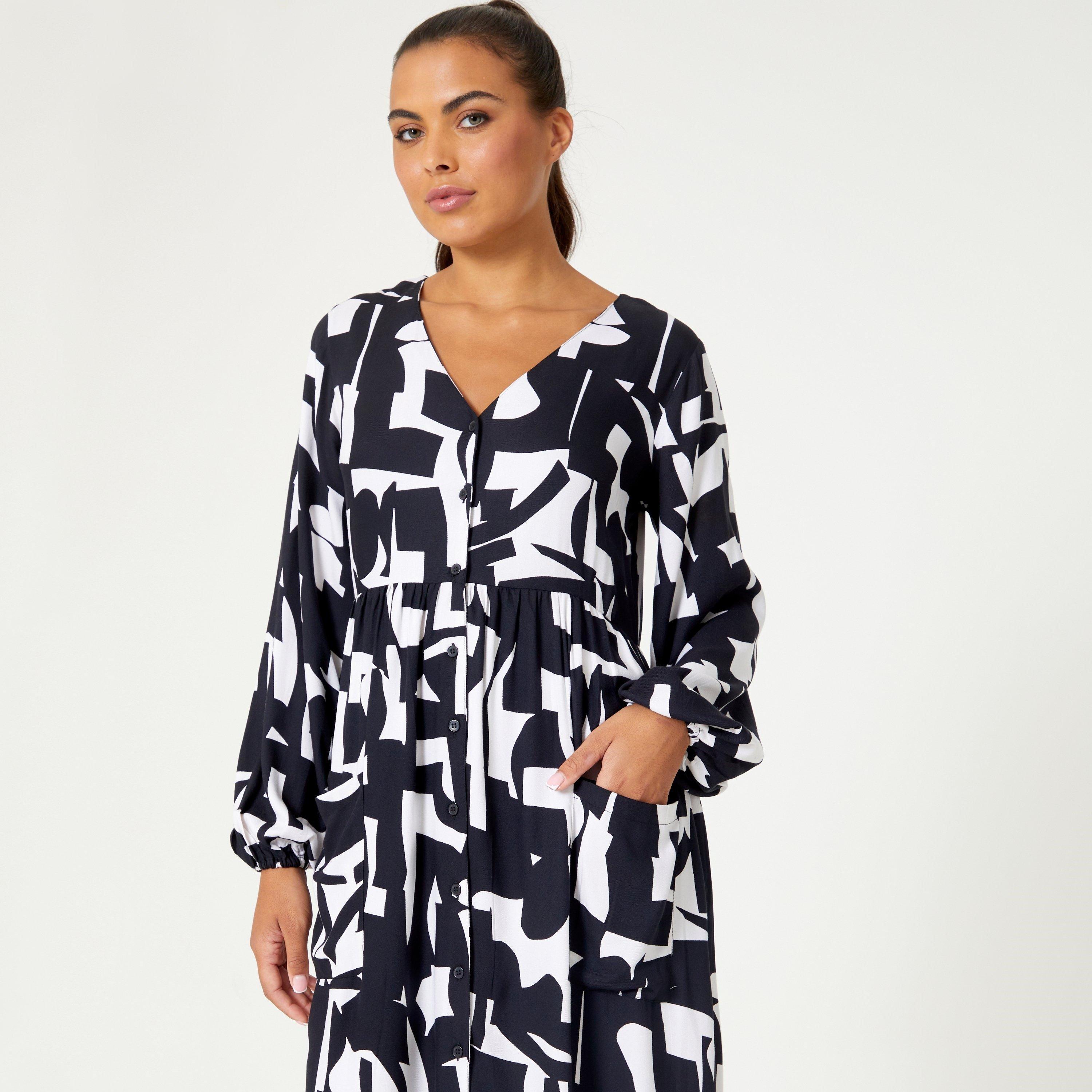 Preto - Be You - Mono V Neck Pocket Midi Dress - 2