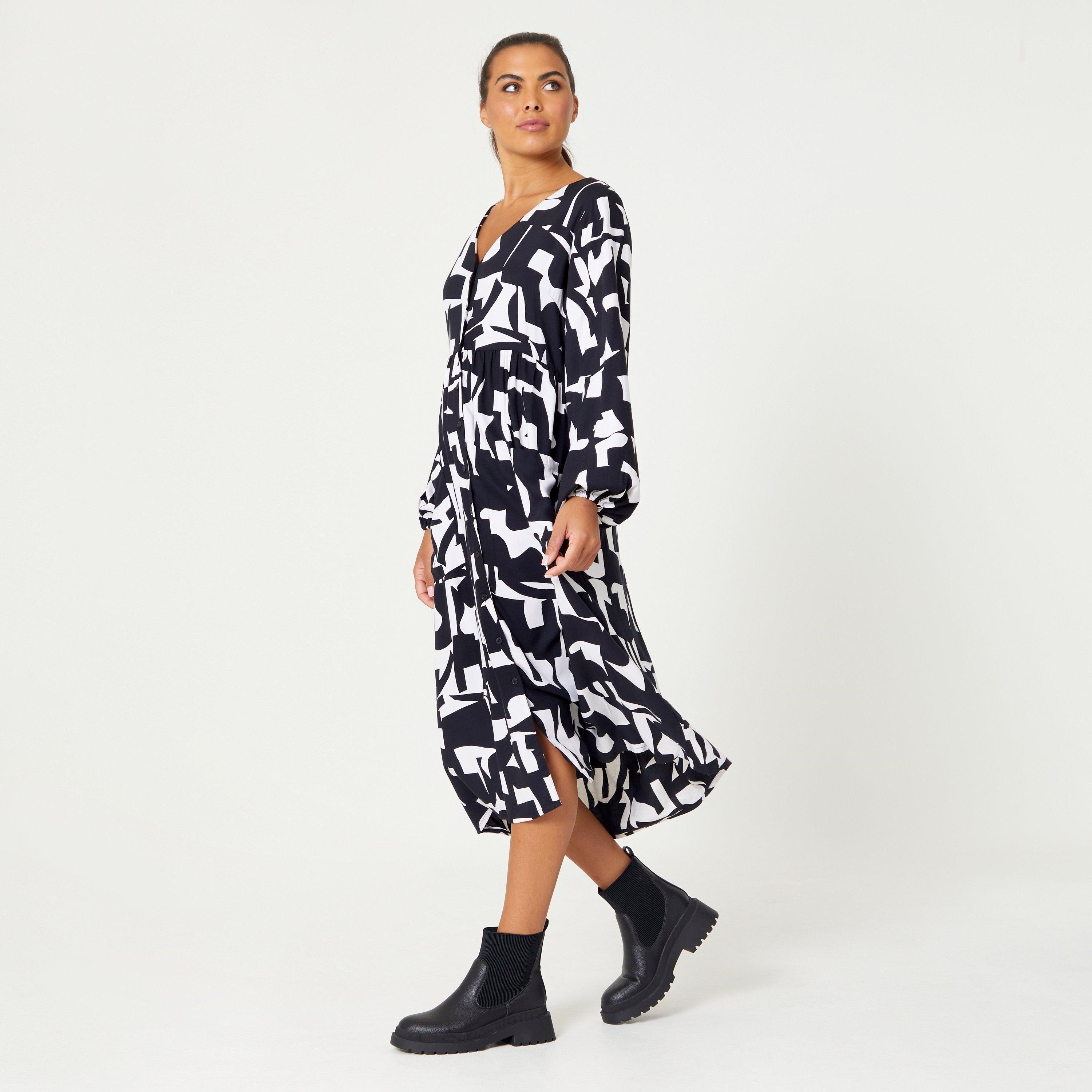 Preto - Be You - Mono V Neck Pocket Midi Dress - 3