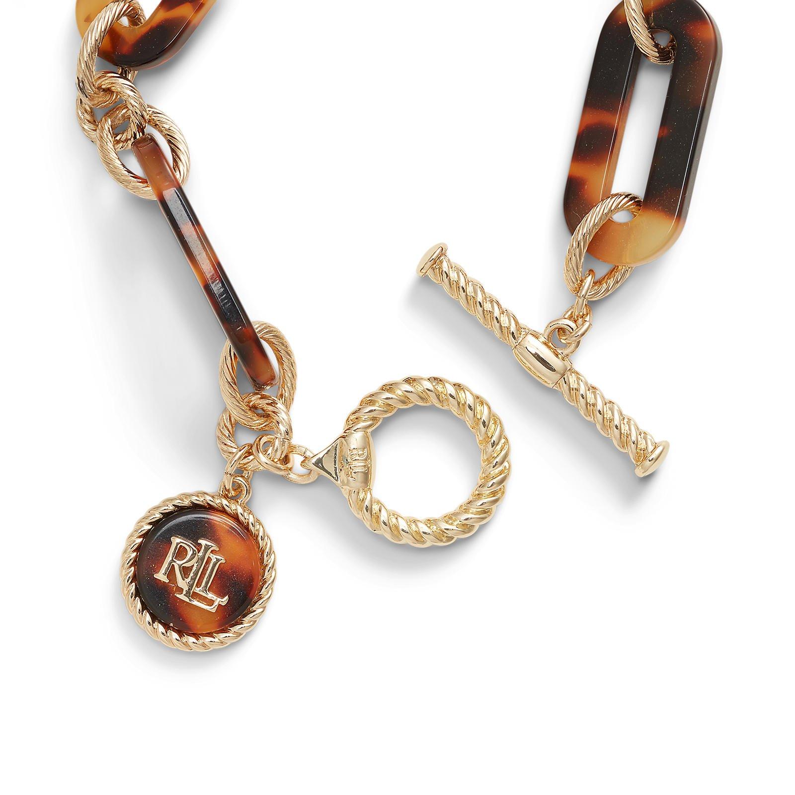 Gold - Ralph Lauren - Lauren Ralph Lauren Tortoise & Gold Logo Flex Bracelet - 2