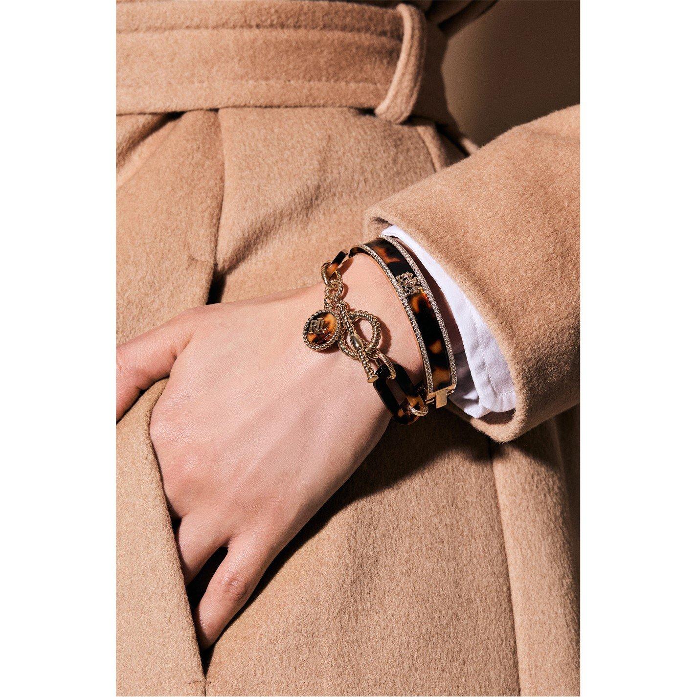 Gold - Ralph Lauren - Lauren Ralph Lauren Tortoise & Gold Logo Flex Bracelet - 3