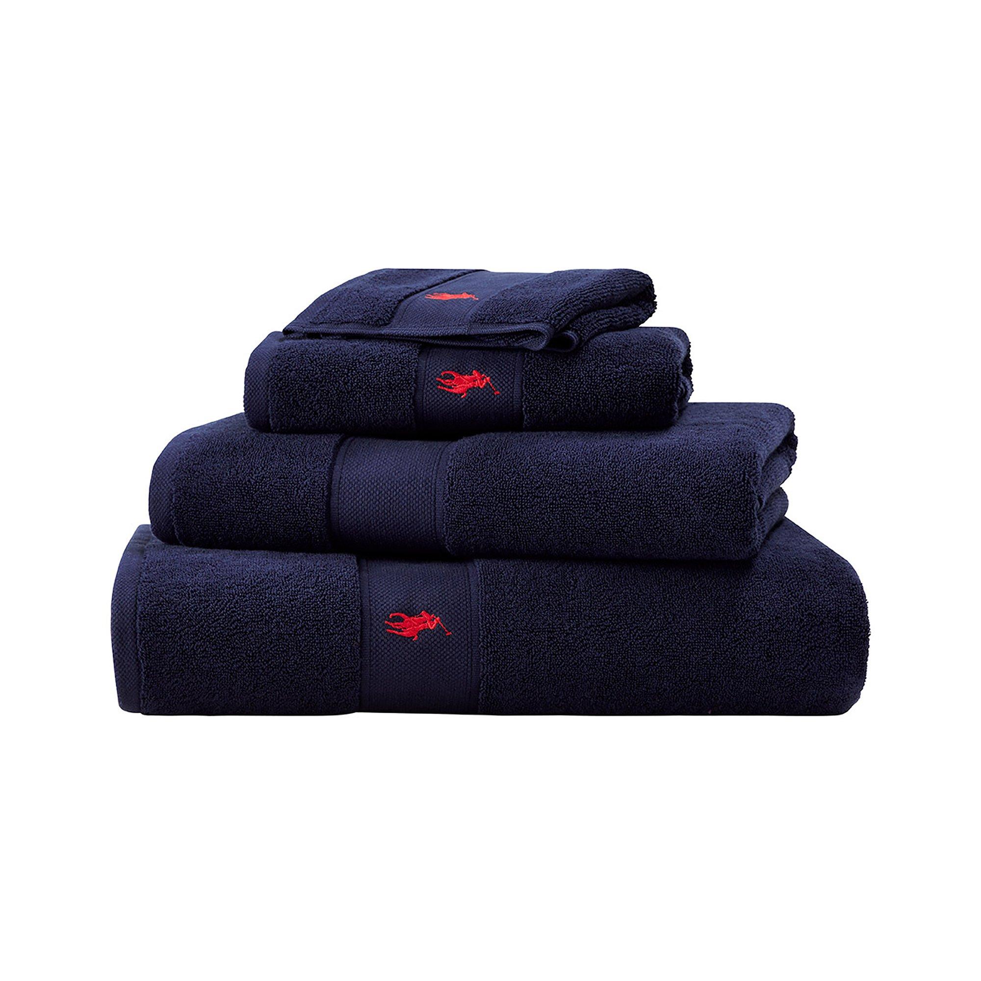 Ralph Lauren Home  Rl Polo Player Towel - Newport Navy - Face Cloth