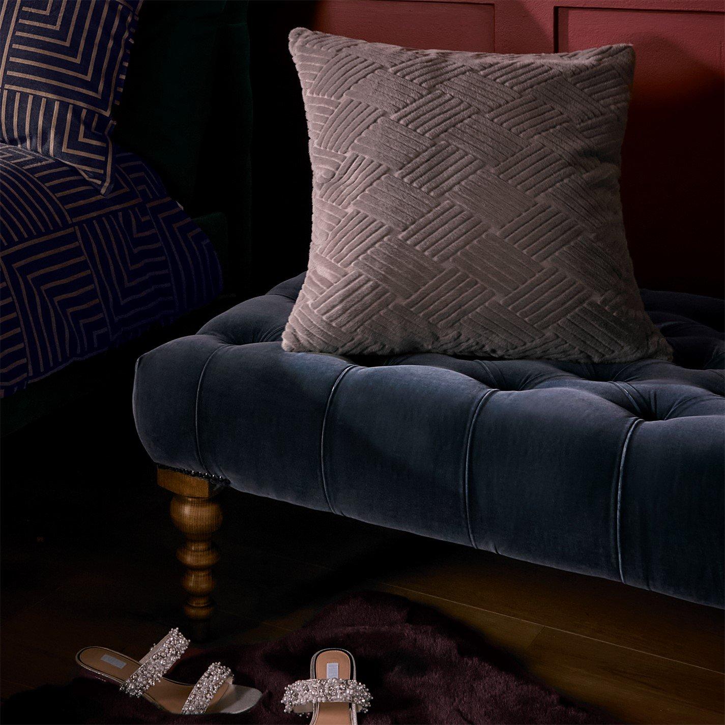Pewter - Biba - Faux Fur Cushion - 1