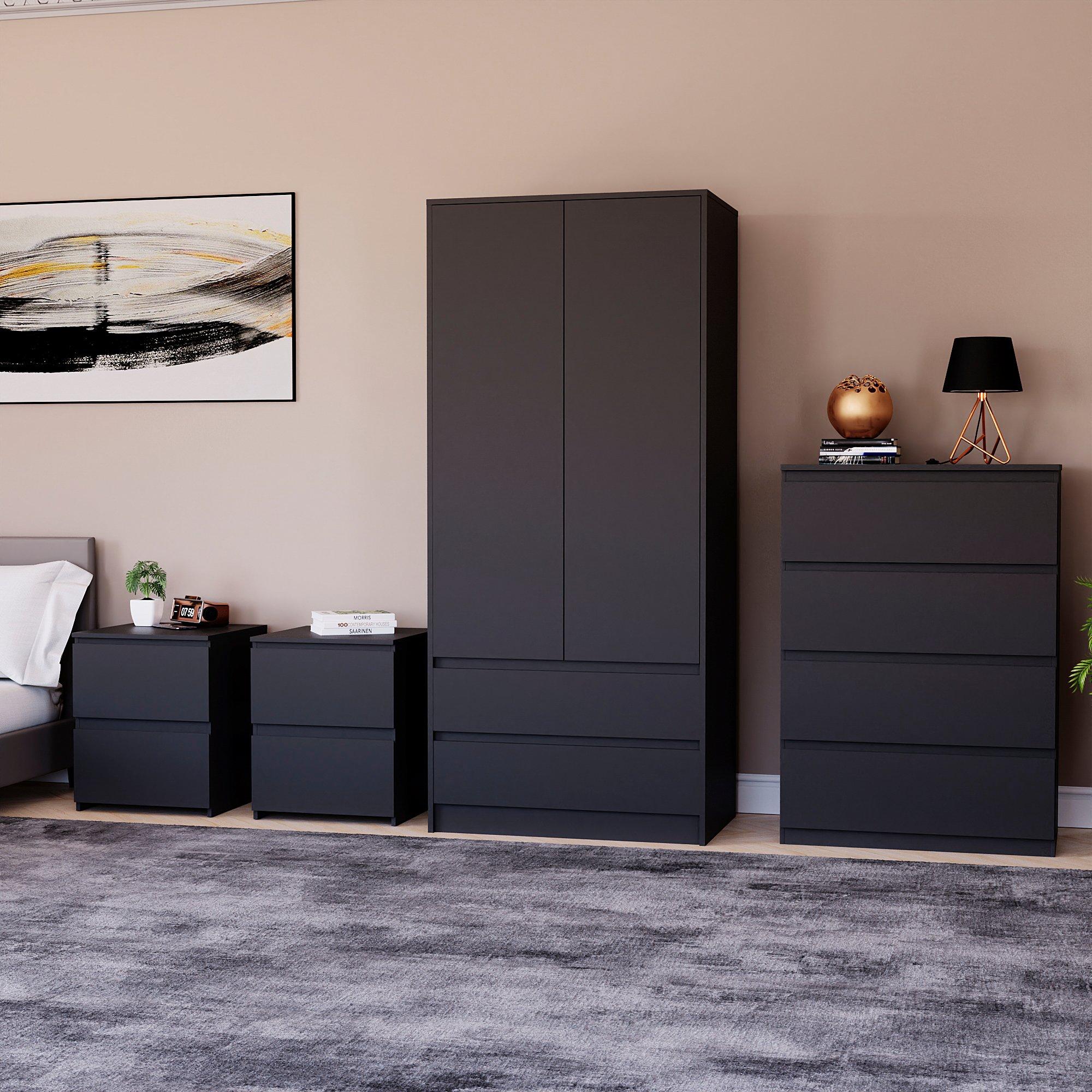 Black - Lassic - Vida Designs 4 Piece Denver Bedroom Set 2 - 1