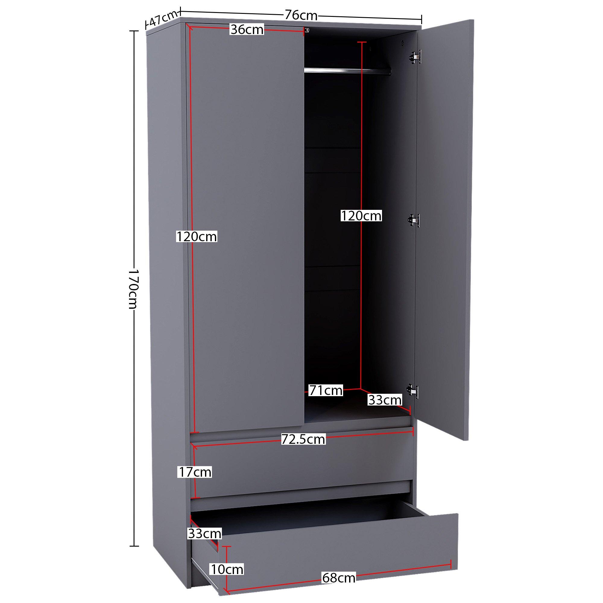 Grey - Lassic - Vida Designs 4 Piece Denver Bedroom Set 3 - 9