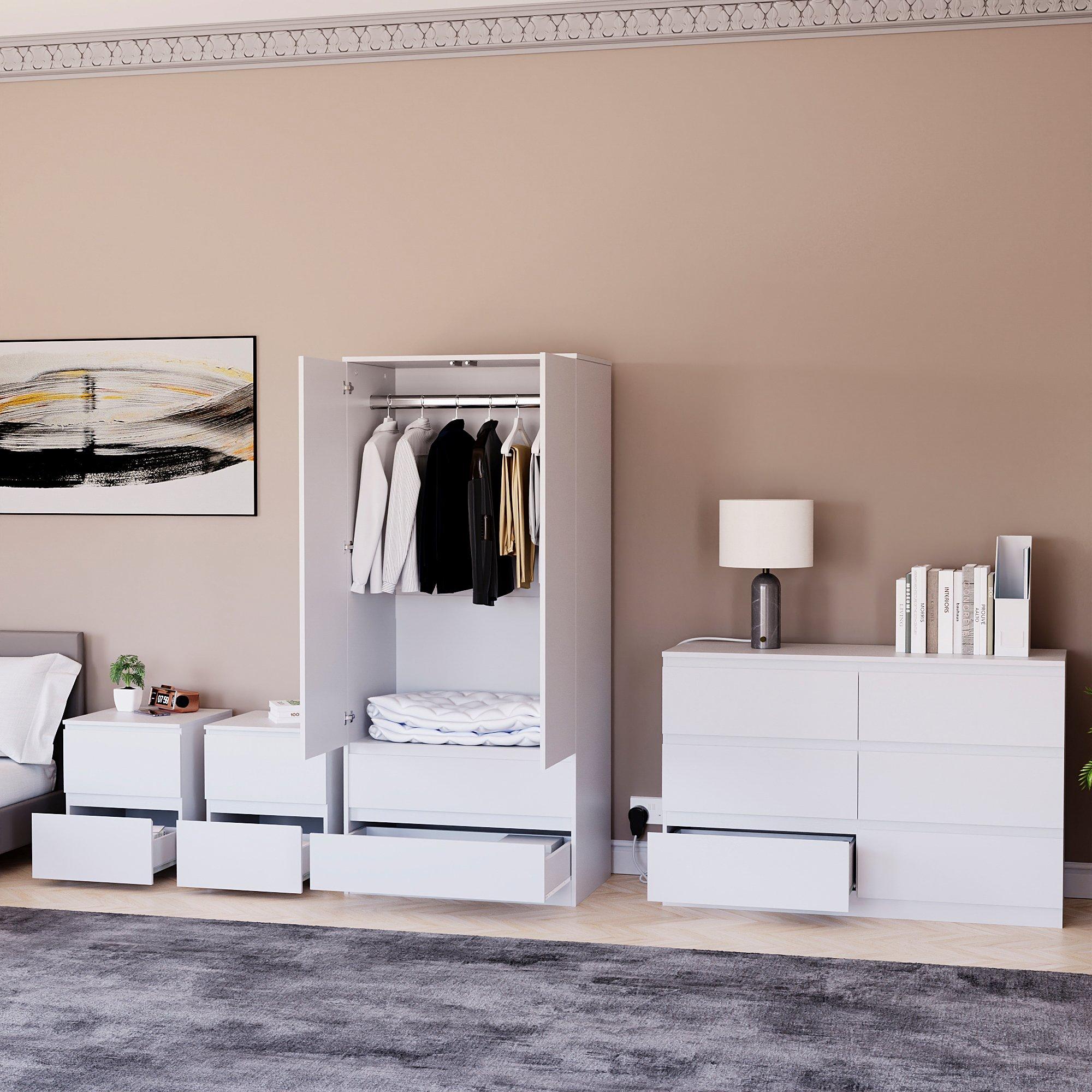 White - Lassic - Vida Designs 4 Piece Denver Bedroom Set 4 - 3