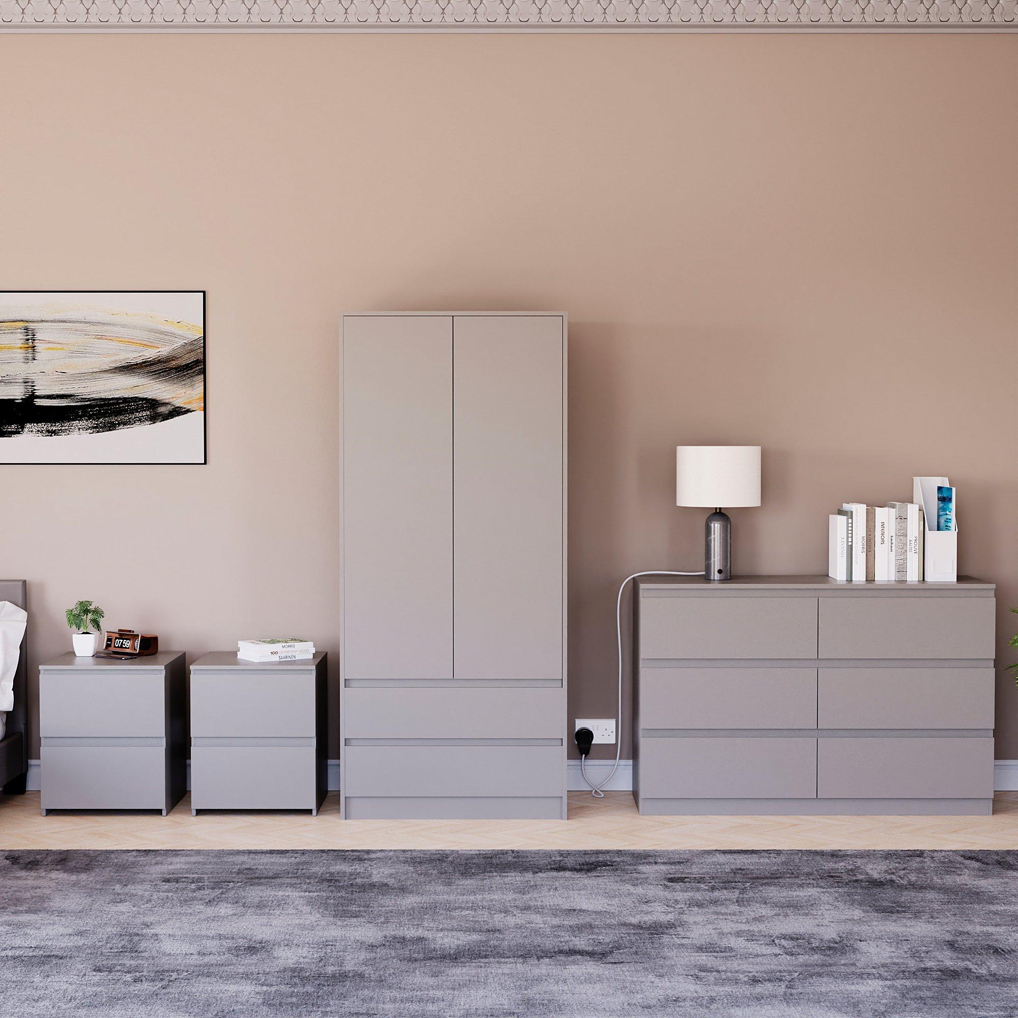 Grey - Lassic - Vida Designs 4 Piece Denver Bedroom Set 4 - 2