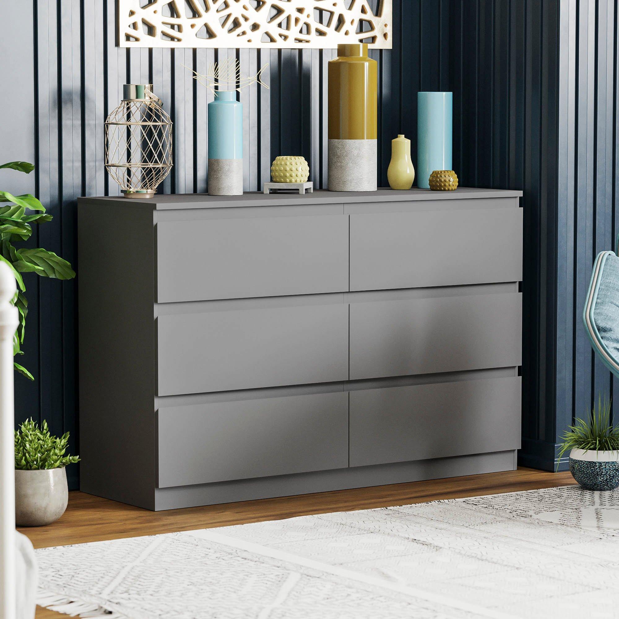 Grey - Lassic - Vida Designs 4 Piece Denver Bedroom Set 4 - 6