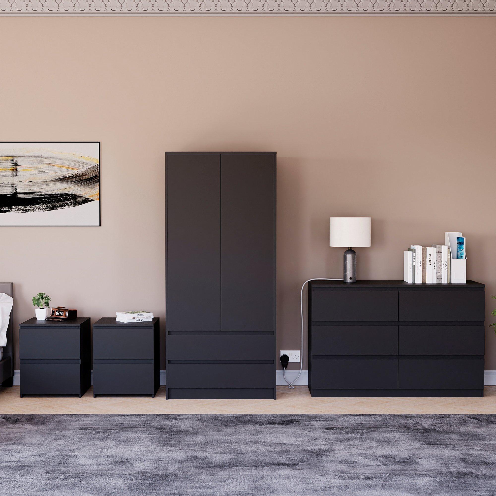 Black - Lassic - Vida Designs 4 Piece Denver Bedroom Set 4 - 2