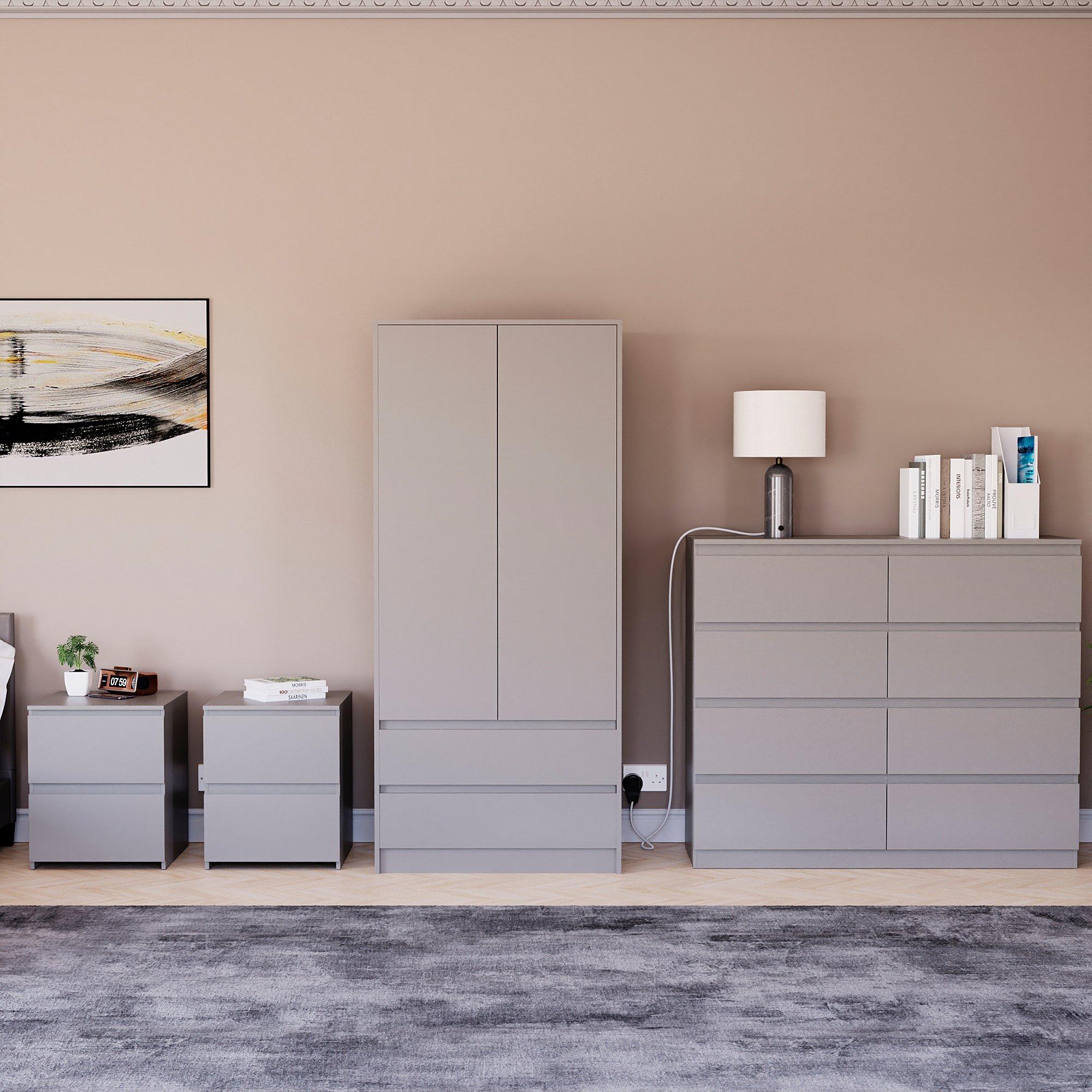 Grey - Lassic - Vida Designs 4 Piece Denver Bedroom Set 5 - 2