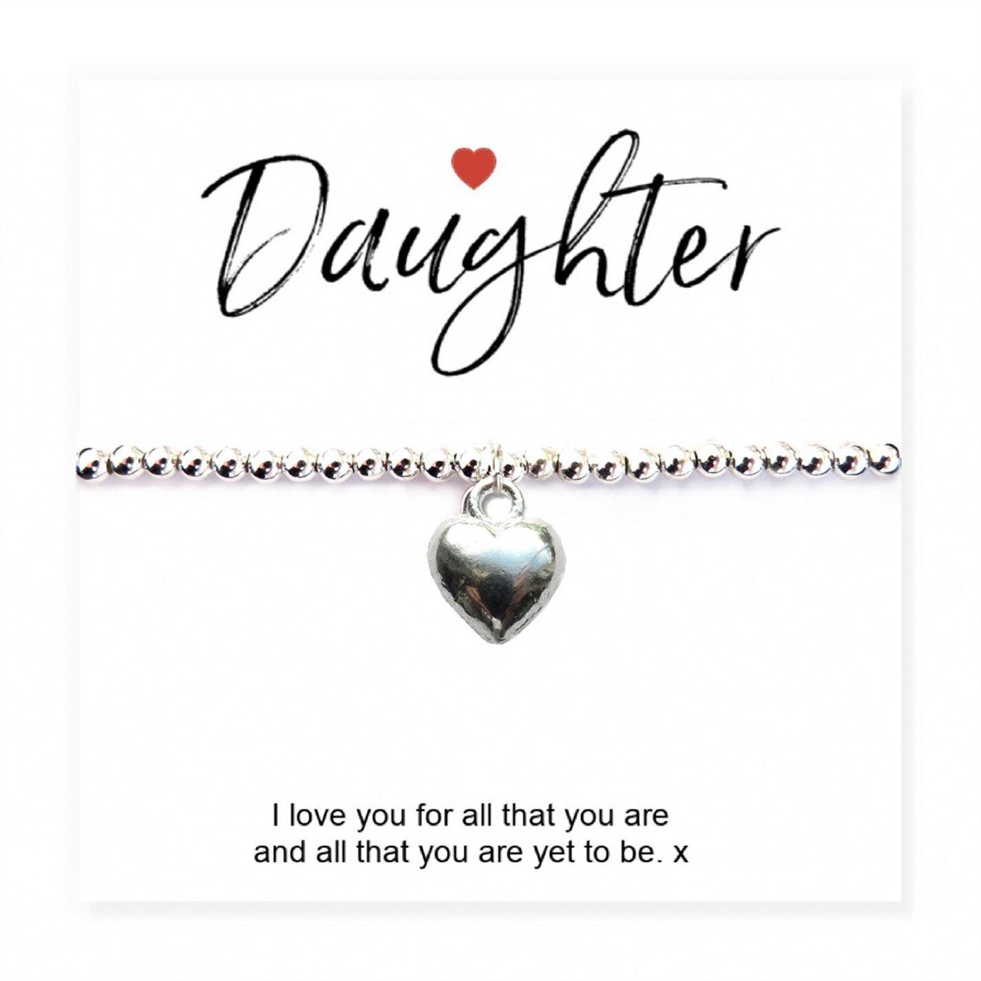 Silver - Aye Do Gifts - Daughter Gift Card with Heart Charm Bracelet 00614 - 5