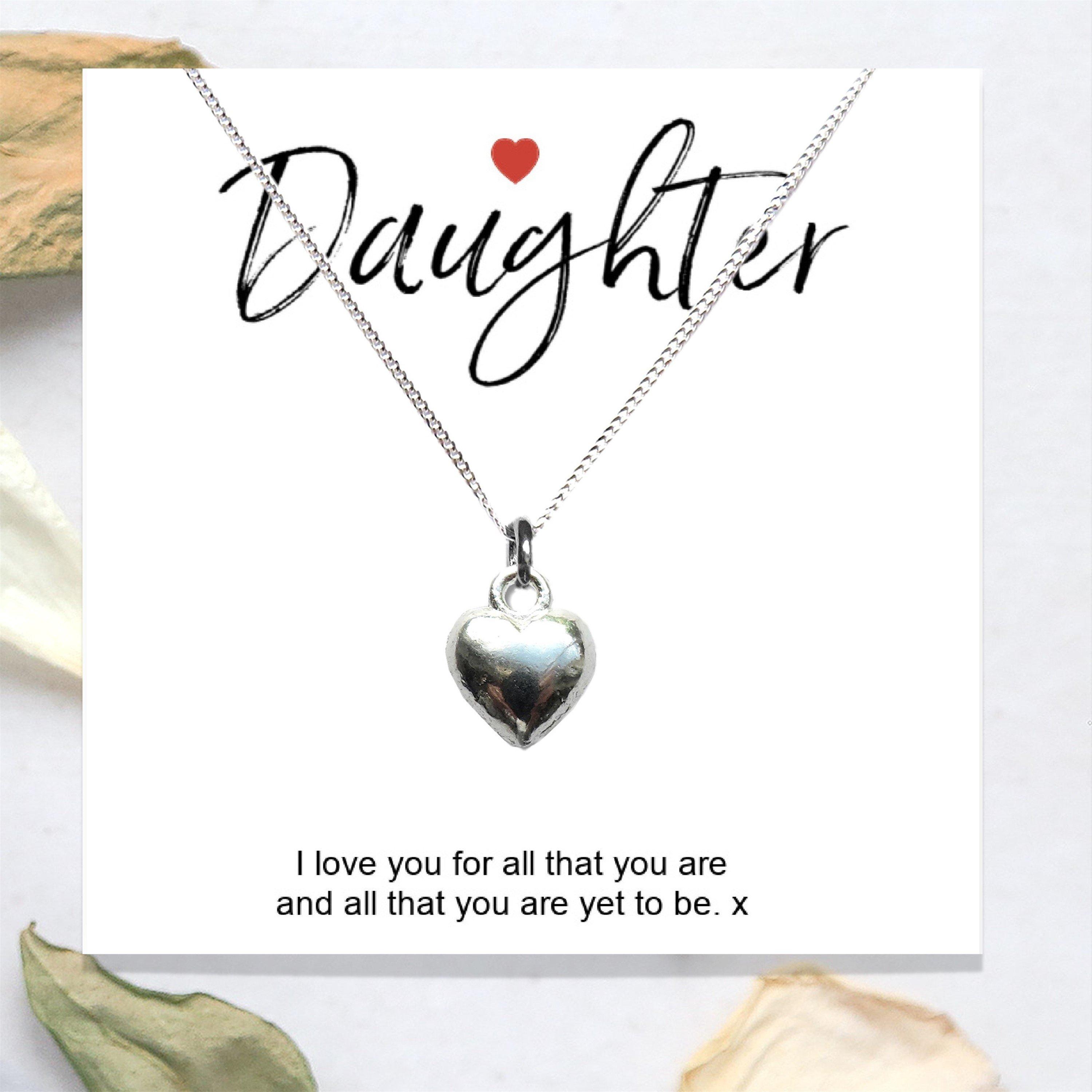 Silver - Aye Do - Daughter Gift Card with Heart Necklace 614-CDSS-NK - 1