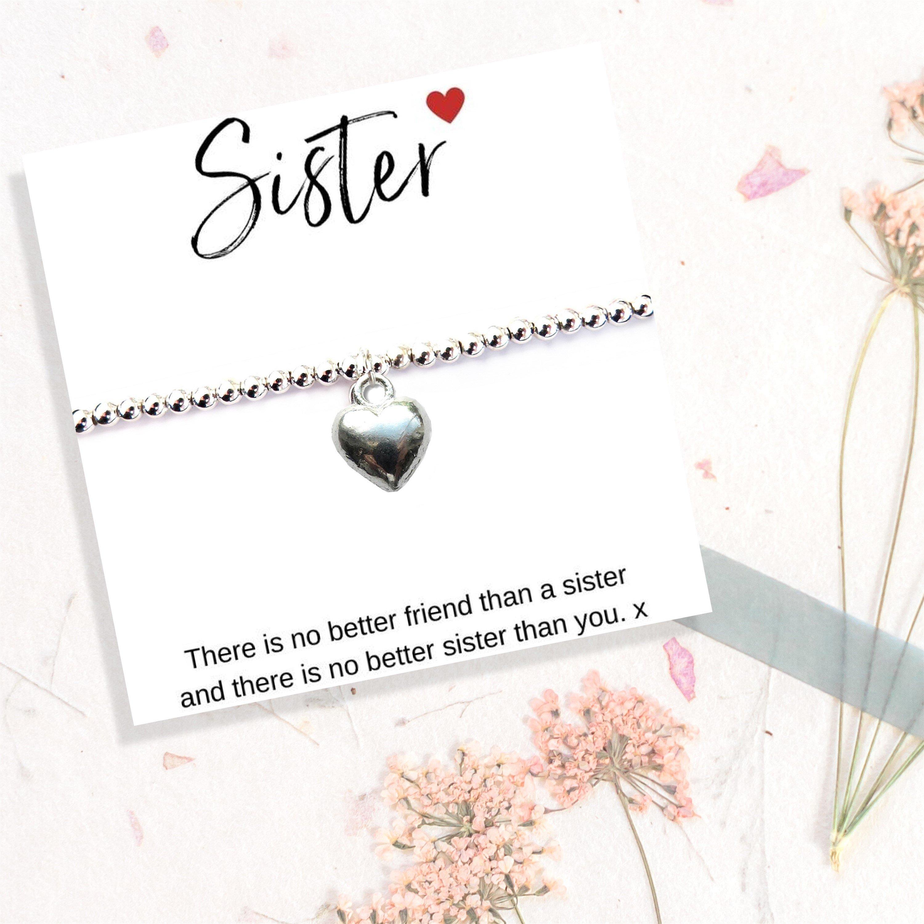 Silver - Aye Do Gifts - Sister Gift Card & Heart Charm Bracelet 613-CDSS-S - 1