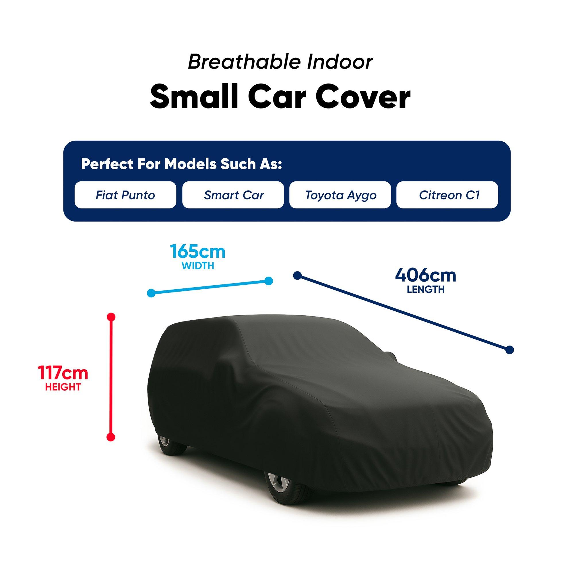 Black - Streetwize - Indoor Car Cover - Small - 406 x 165 x 117cm - 2