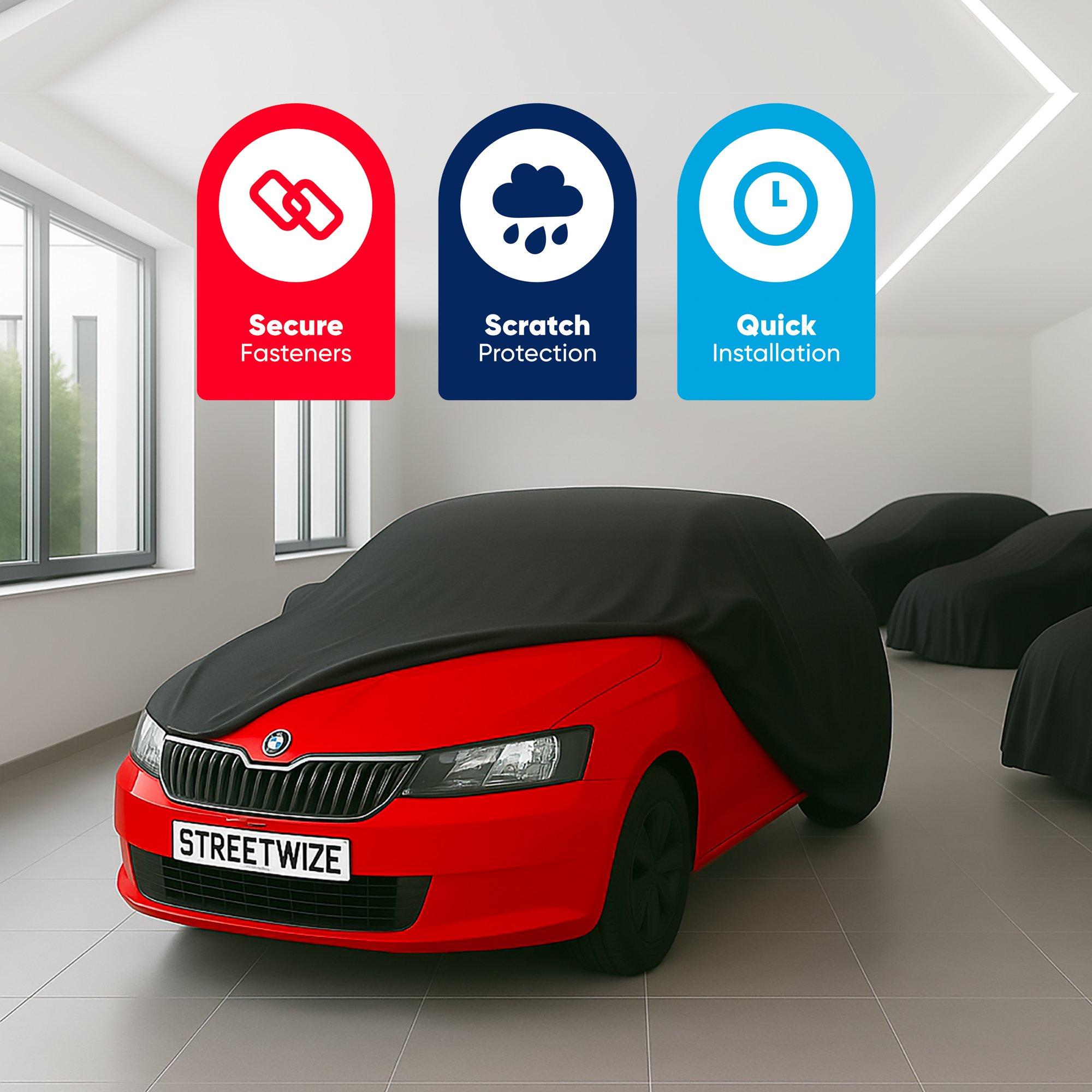 Black - Streetwize - Indoor Car Cover - Medium - 432 x 165 x 117cm - 3