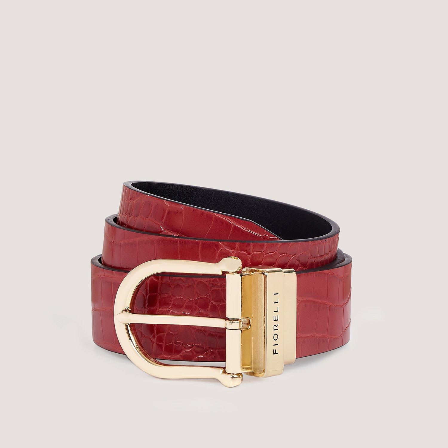 Deep Red - Fiorelli - Women's Faux Leather Belt - 2
