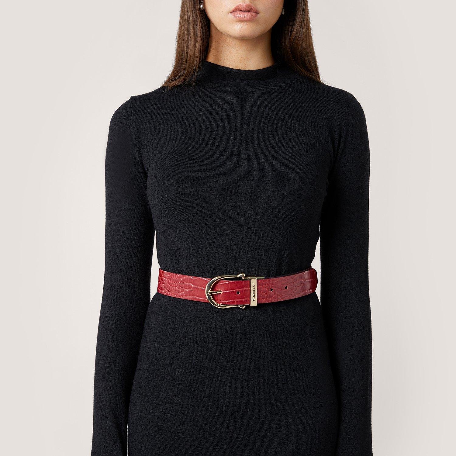 Deep Red - Fiorelli - Women's Faux Leather Belt - 7