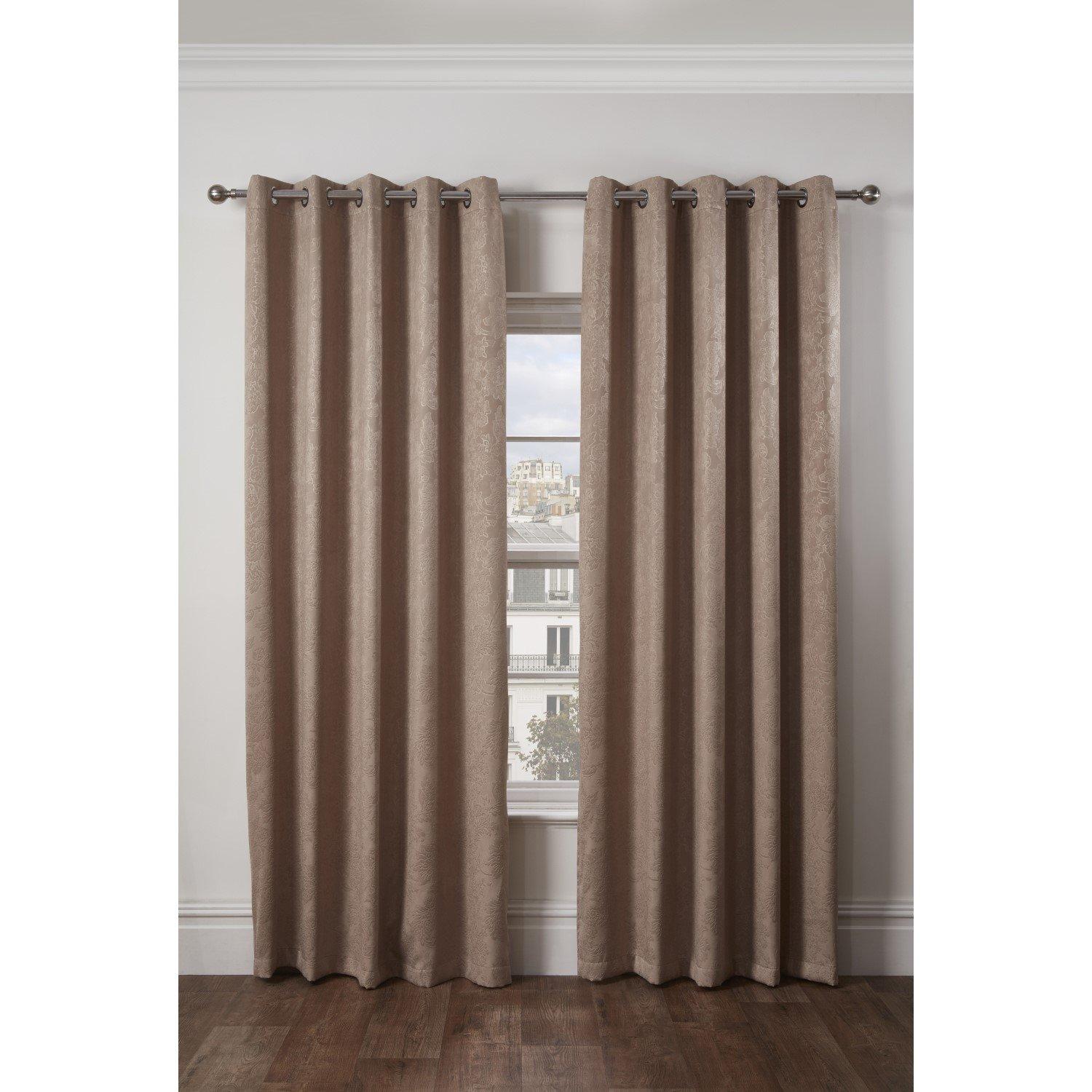 Taupe - Emma Barclay - Regency - Woven Thermal Blackout Eyelet Curtains - 1