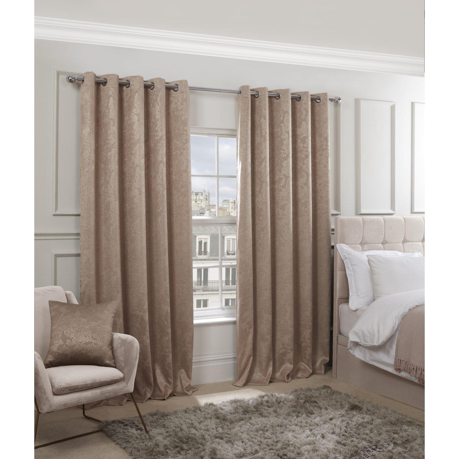 Taupe - Emma Barclay - Regency - Woven Thermal Blackout Eyelet Curtains - 4