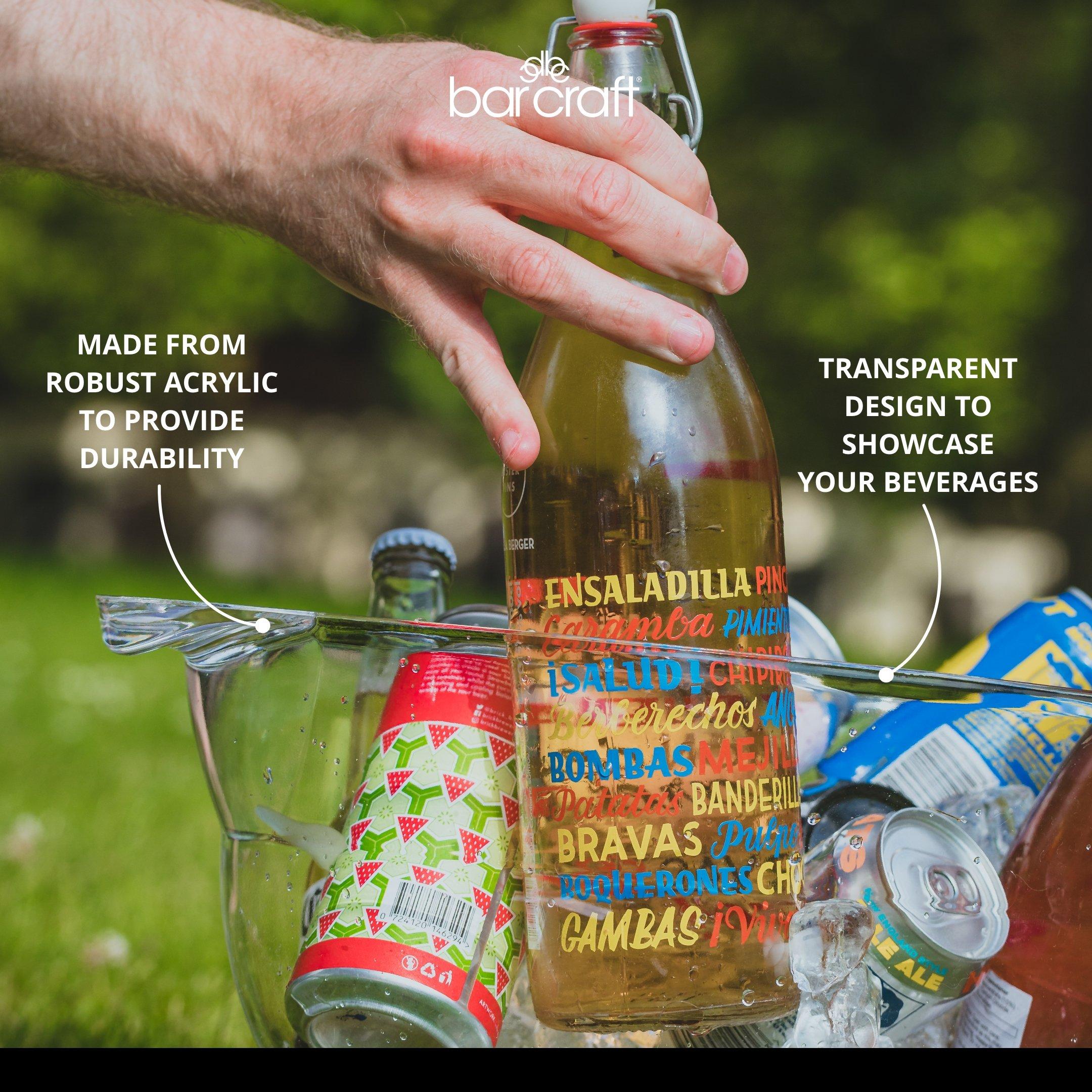 Clear - BarCraft - Acrylic Large Oval Drinks Pail / Cooler - 4