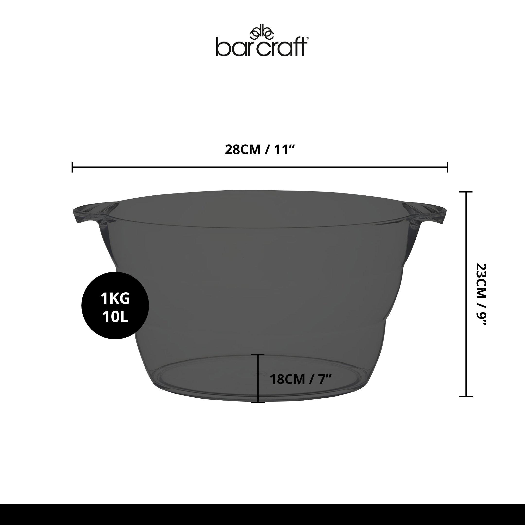 Clear - BarCraft - Acrylic Large Oval Drinks Pail / Cooler - 6