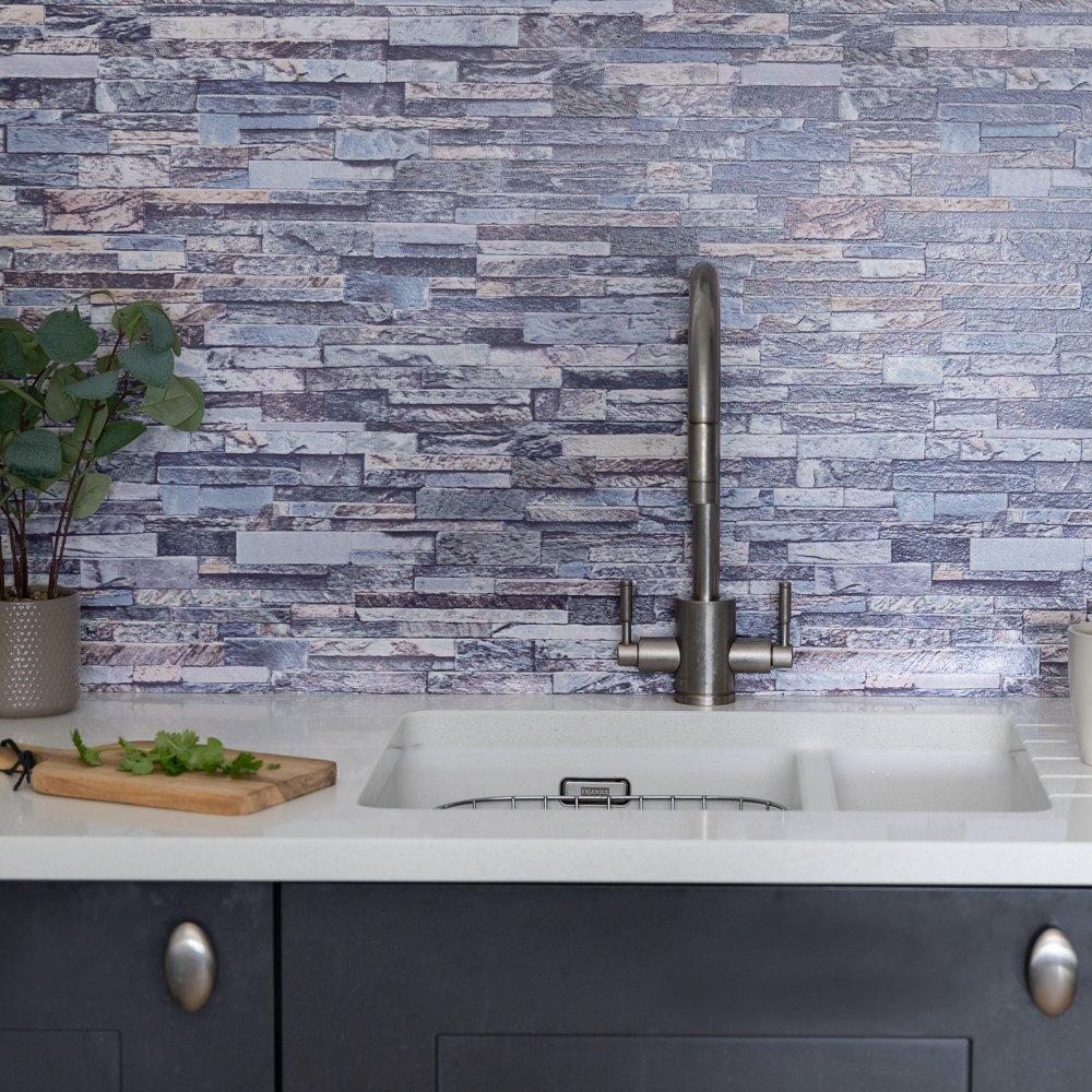 Grey - D C Fix - 3D Splashback Wallpaper Stone Grey - 1