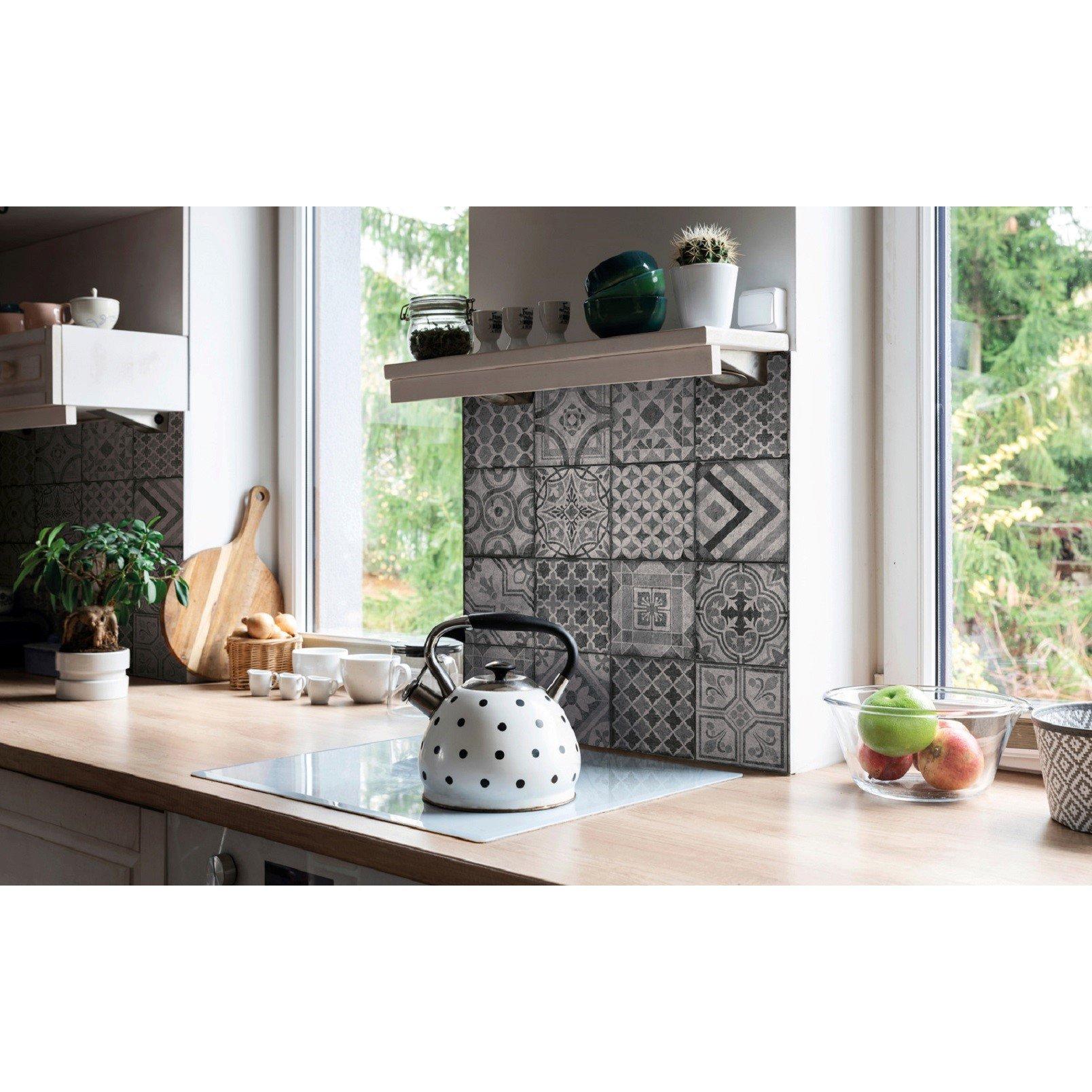 Grey - D C Fix - 3D Splashback Wallpaper Moroccan Tiles - 5